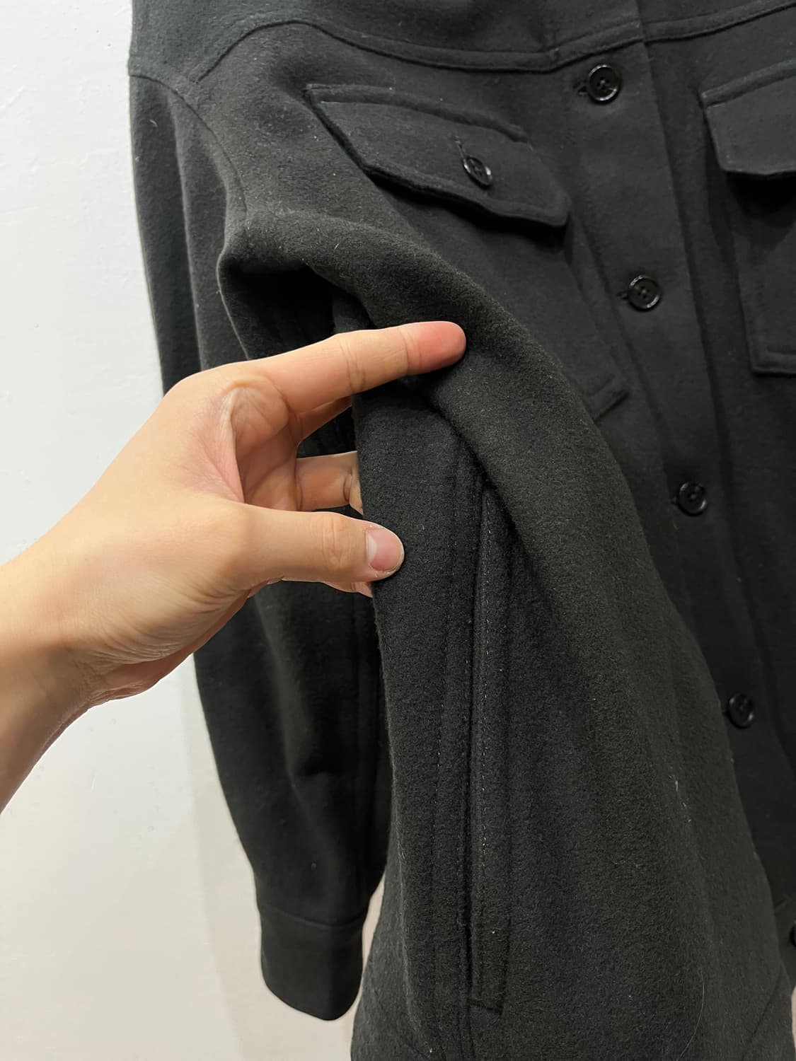 Newans JPN 밀리터리 퓨어울 셔츠 우먼즈 상품이미지3