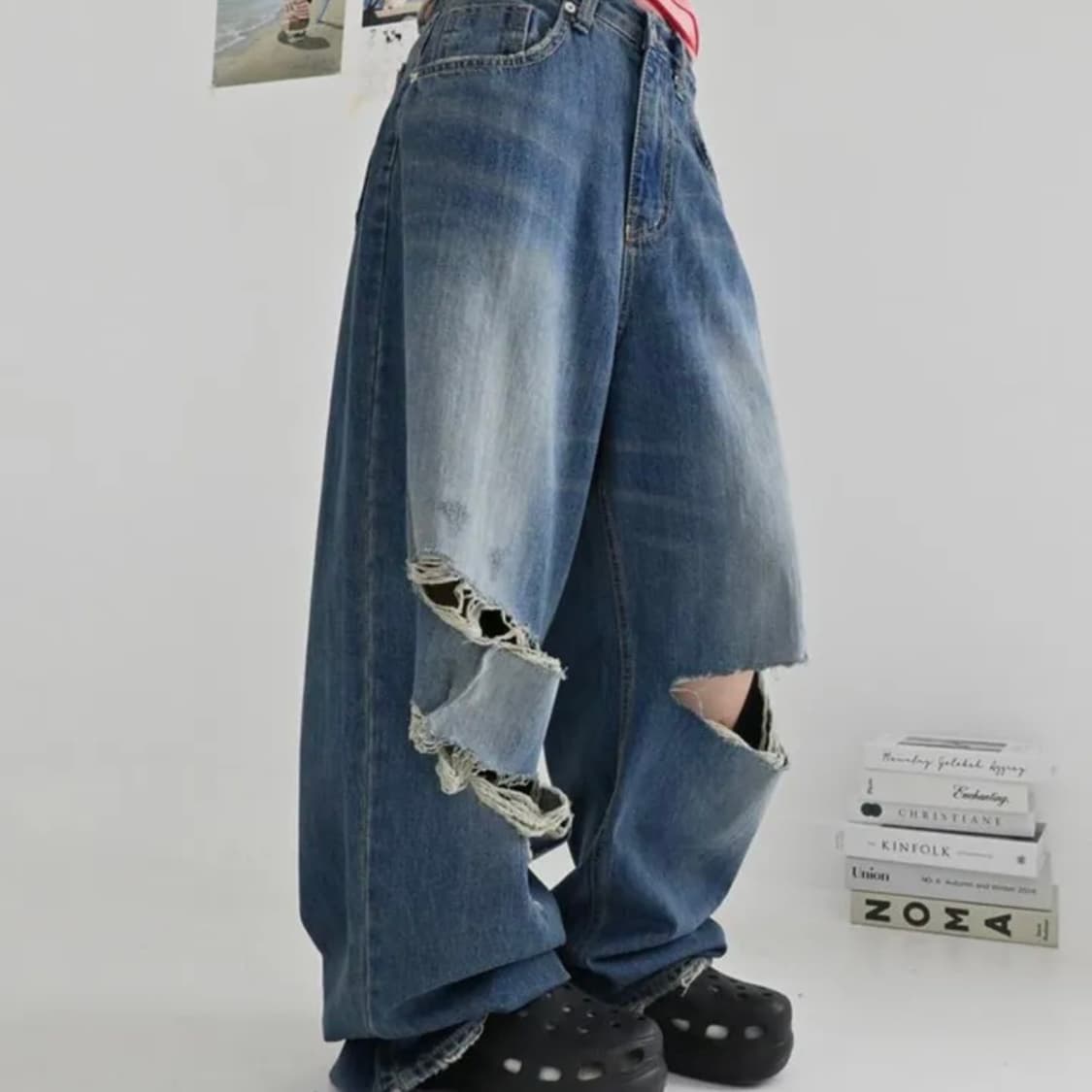 러브앤드팝 코로니 빈티지 데미지진 S 상품이미지2