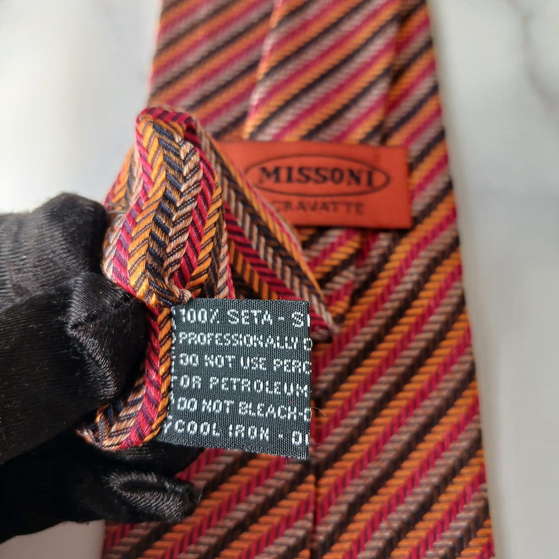 미쏘니 실크 헤링본 스트라이프 넥타이 9.2cm A+등급 A19420
 상품이미지8