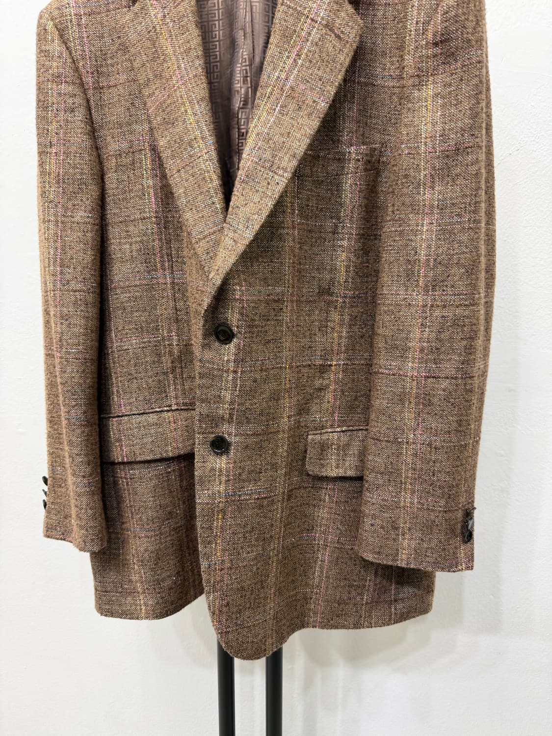 정품) 지방시 브라운 체크 자켓 XXL 상품이미지3