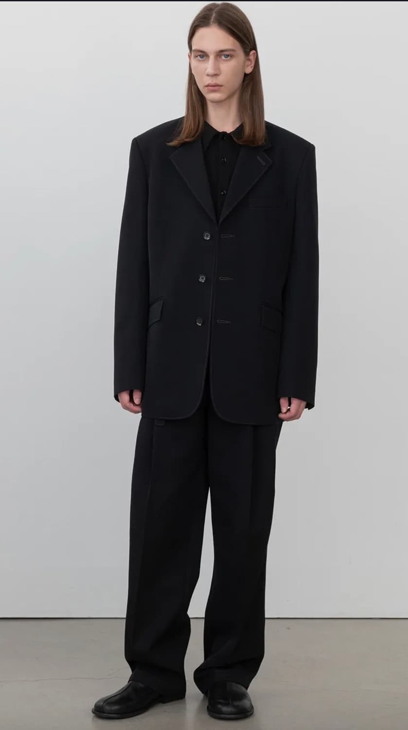 M) prtprt 대디핏 휩코드 울 블레이저 BLACK 상품이미지1