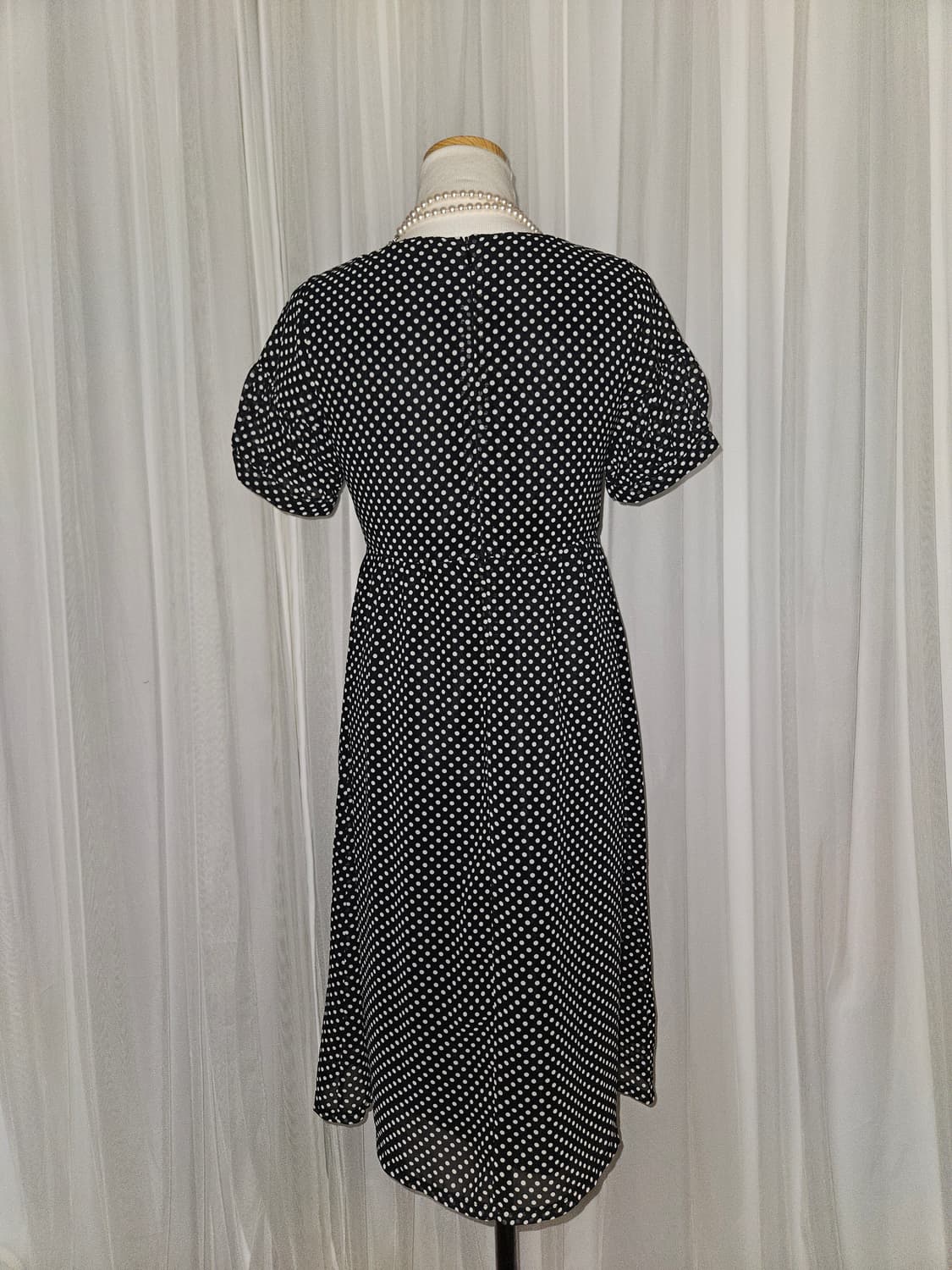 ofuon 빈티지 도트 블랙 원피스 니혼진 공겜여주 고딕 히메갸루 모리걸 상품이미지3