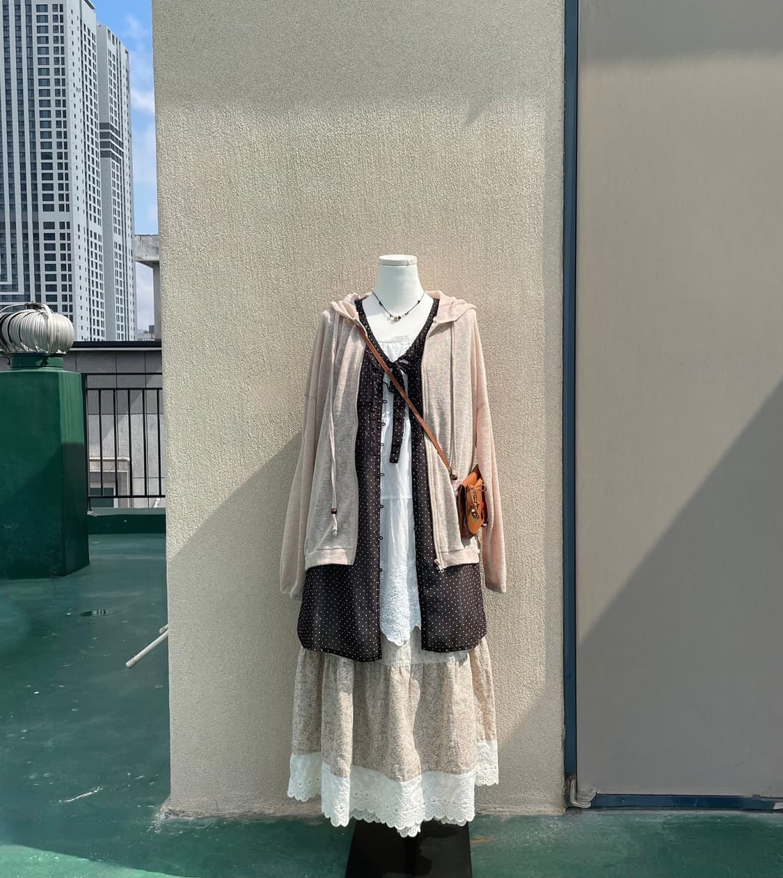 모리걸 브라운 도트 코디세트 상품이미지2