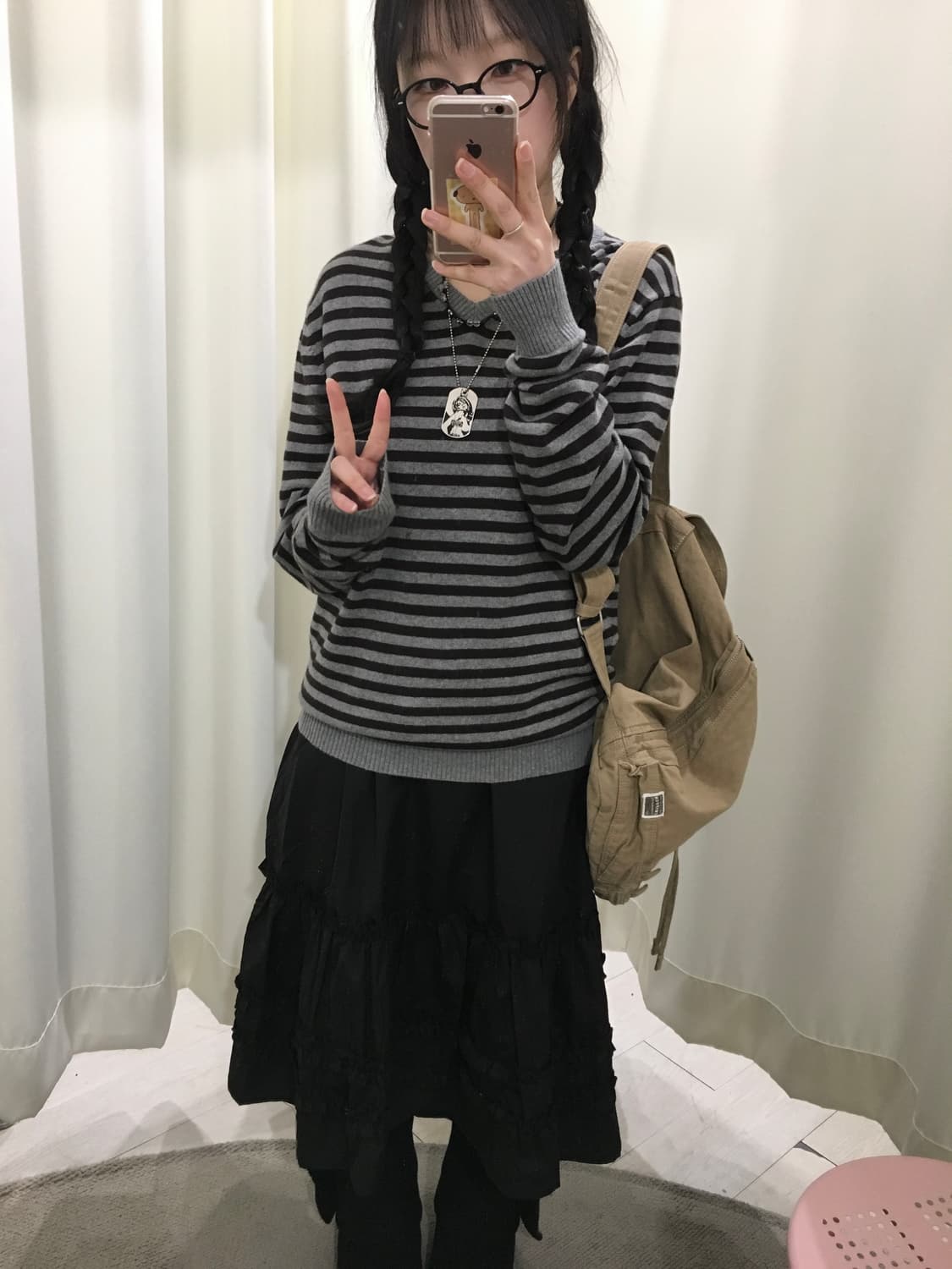 Back number brown stripe knit  상품이미지5