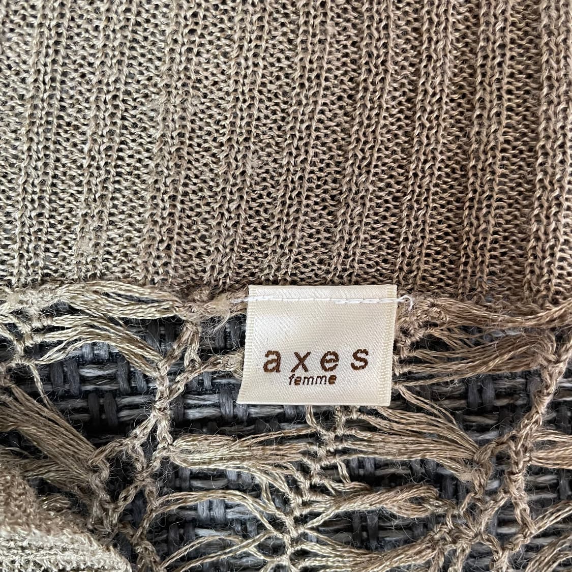 엑시즈팜 카키 페어리 에스닉 시스루 니트 가디건 상품이미지4