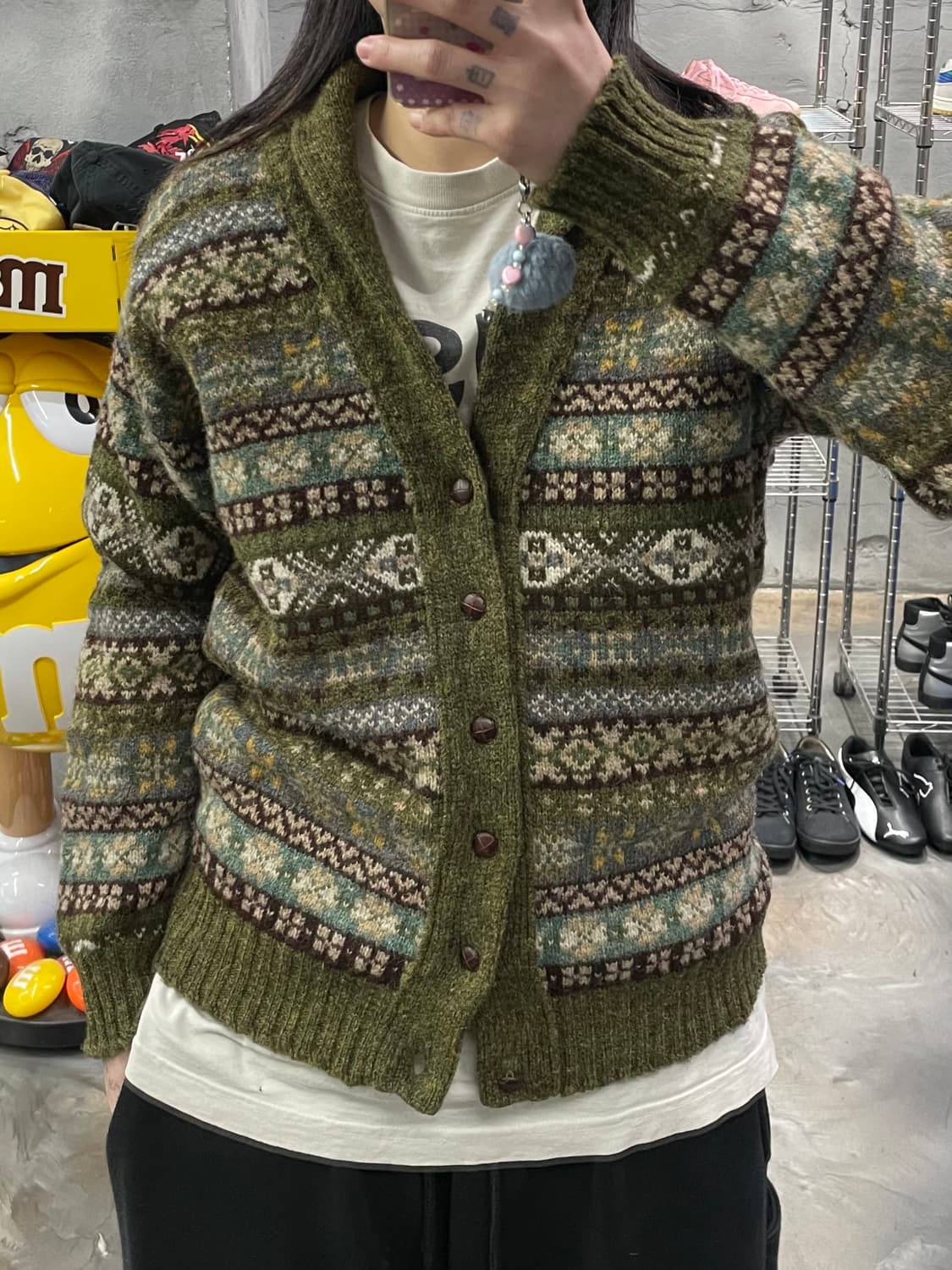 빈티지 페어아일 니트 가디건 상품이미지8