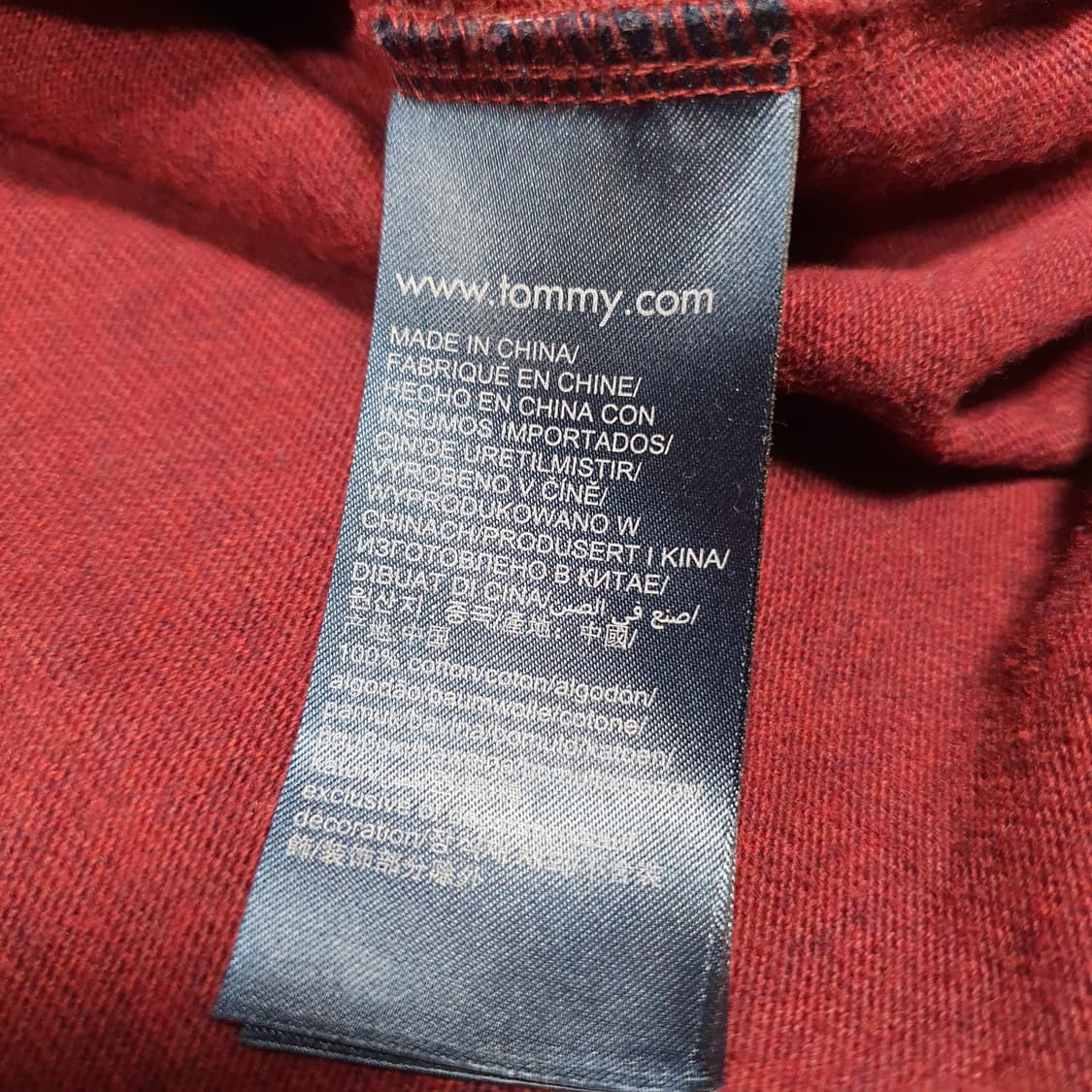 ✨ (바배) 타미 힐피거 버건디 니트 반집업 상품이미지4