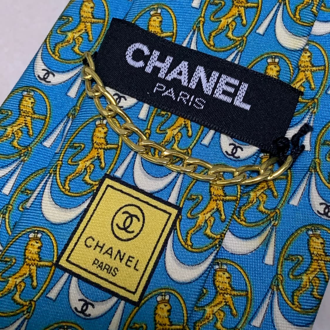 CHANEL 샤넬 에메랄드 실크타이 (오염할인!) 상품이미지4
