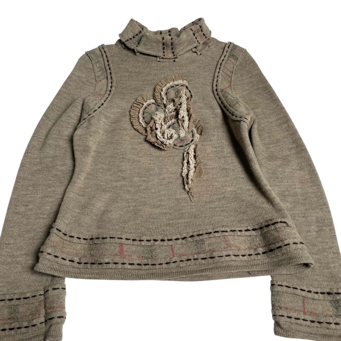 t.b 플라워&스티치 울 100 니트 상품이미지5