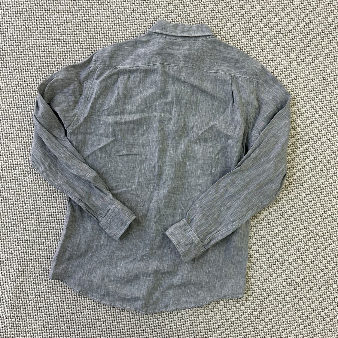 M 유니클로 그레이 린넨 셔츠 0424D 상품이미지4