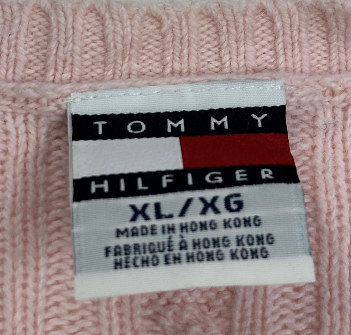 타미힐피거 플래그 핑크 케이블 꽈배기 니트 (XL 여성추천) 상품이미지5