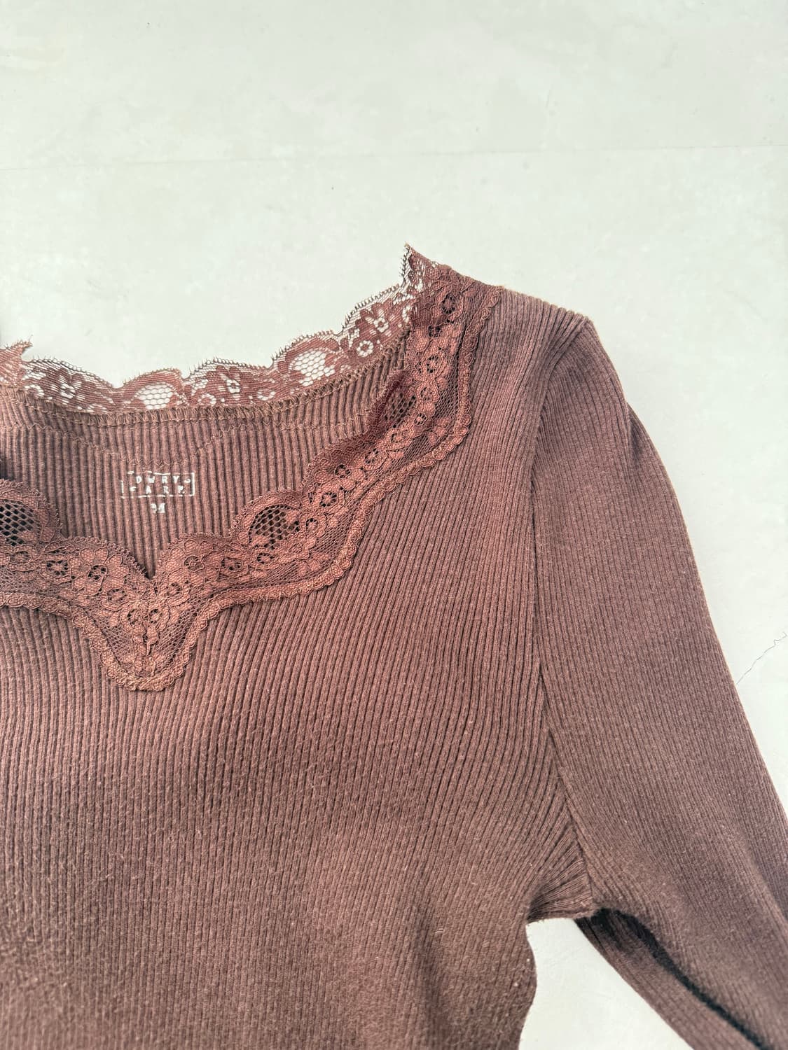 브라운 레이스 긴팔티  상품이미지4