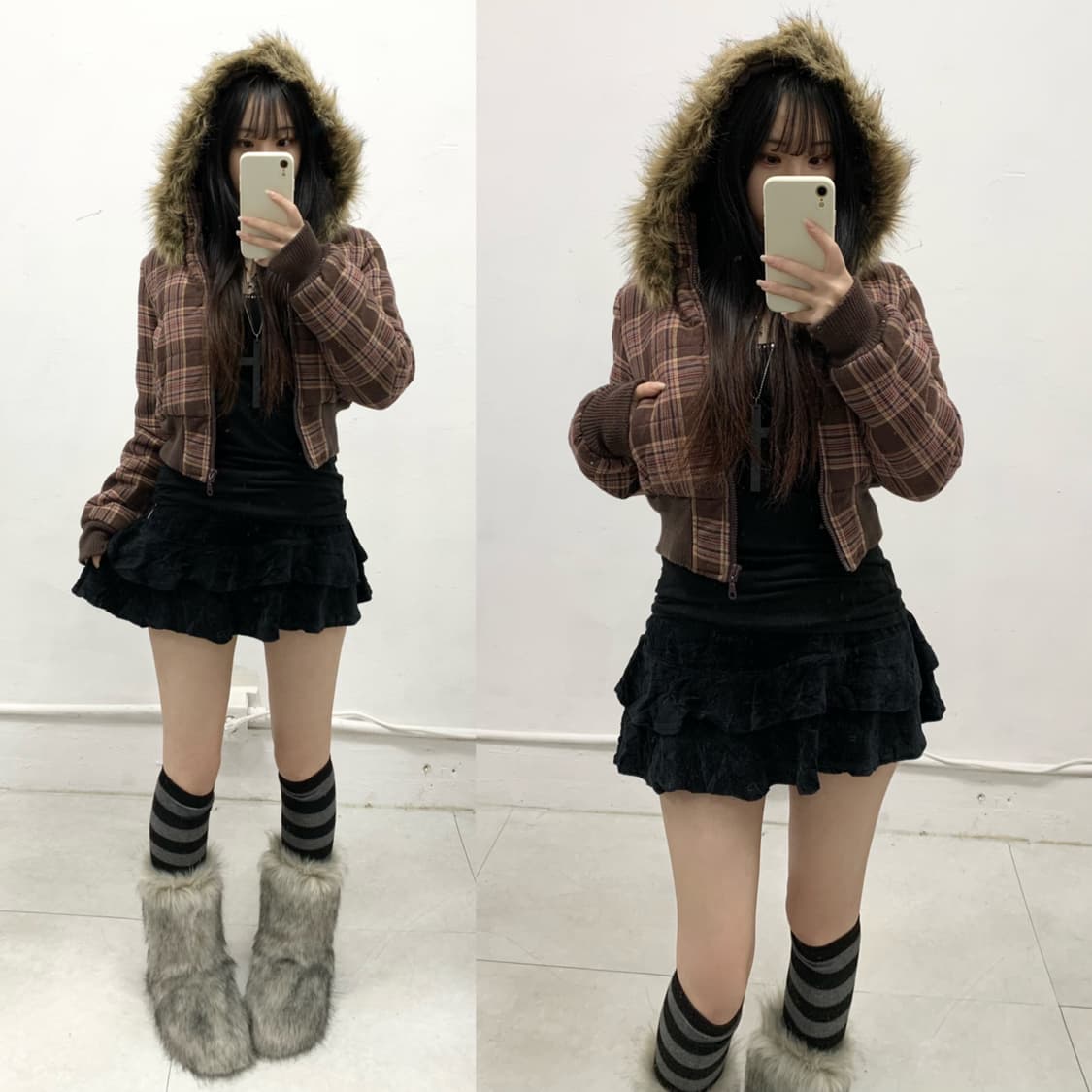 [UTD] 체리초코맛 🍫 울프죠 숏 패브릭 패딩 상품이미지1