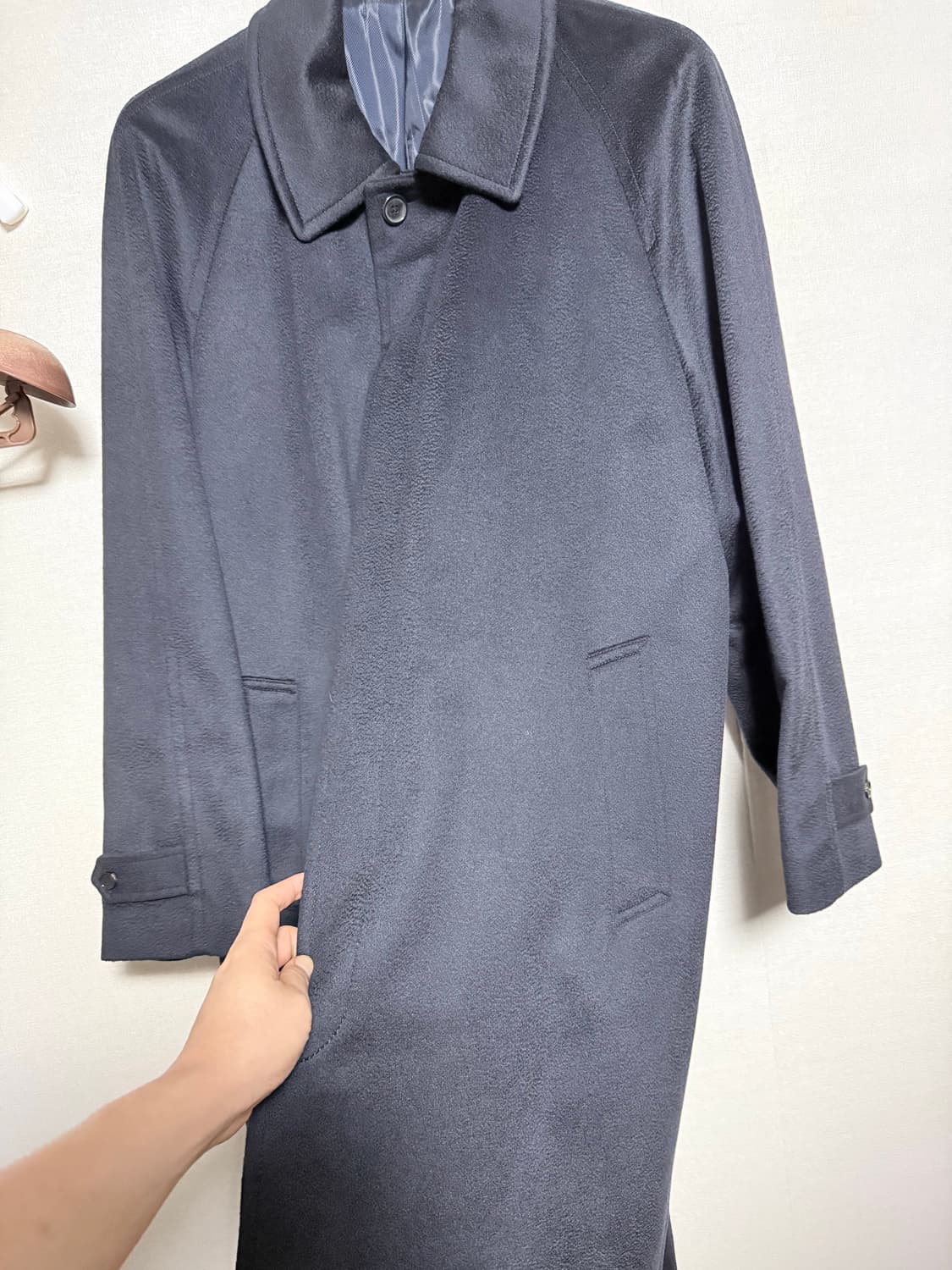 포커페이스 캐시100 네이비 수티엥 칼라 코트 상품이미지2