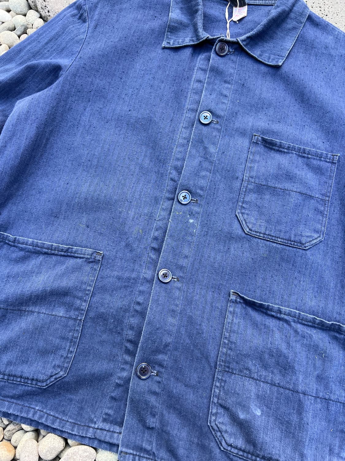 WASHING BLUE OLD HBT 헤링본트윌코튼 프렌치워크자켓 상품이미지6