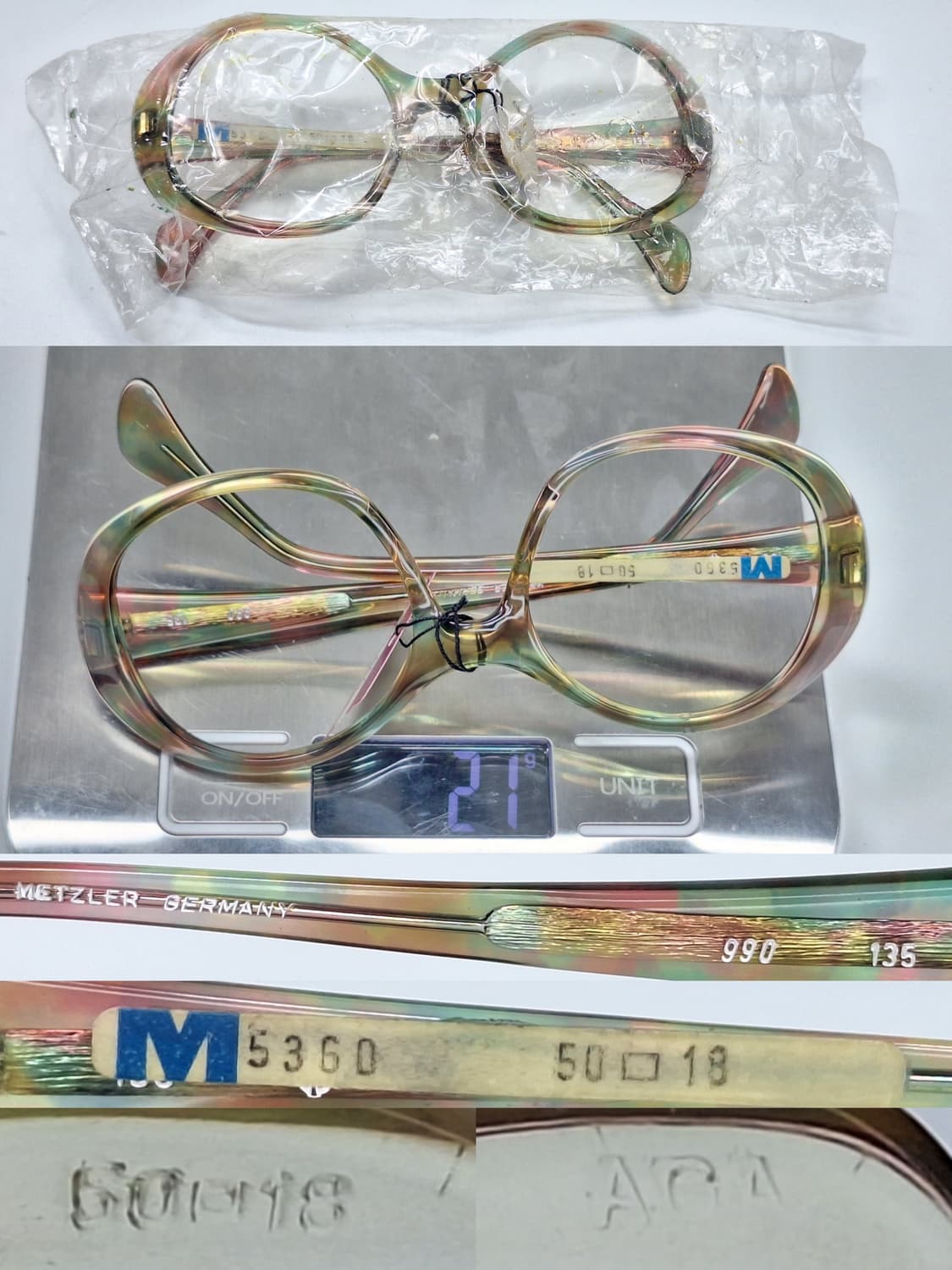 80s 독일제 빈티지 데드스톡/METZLER M5360 안경테 50mm 상품이미지8