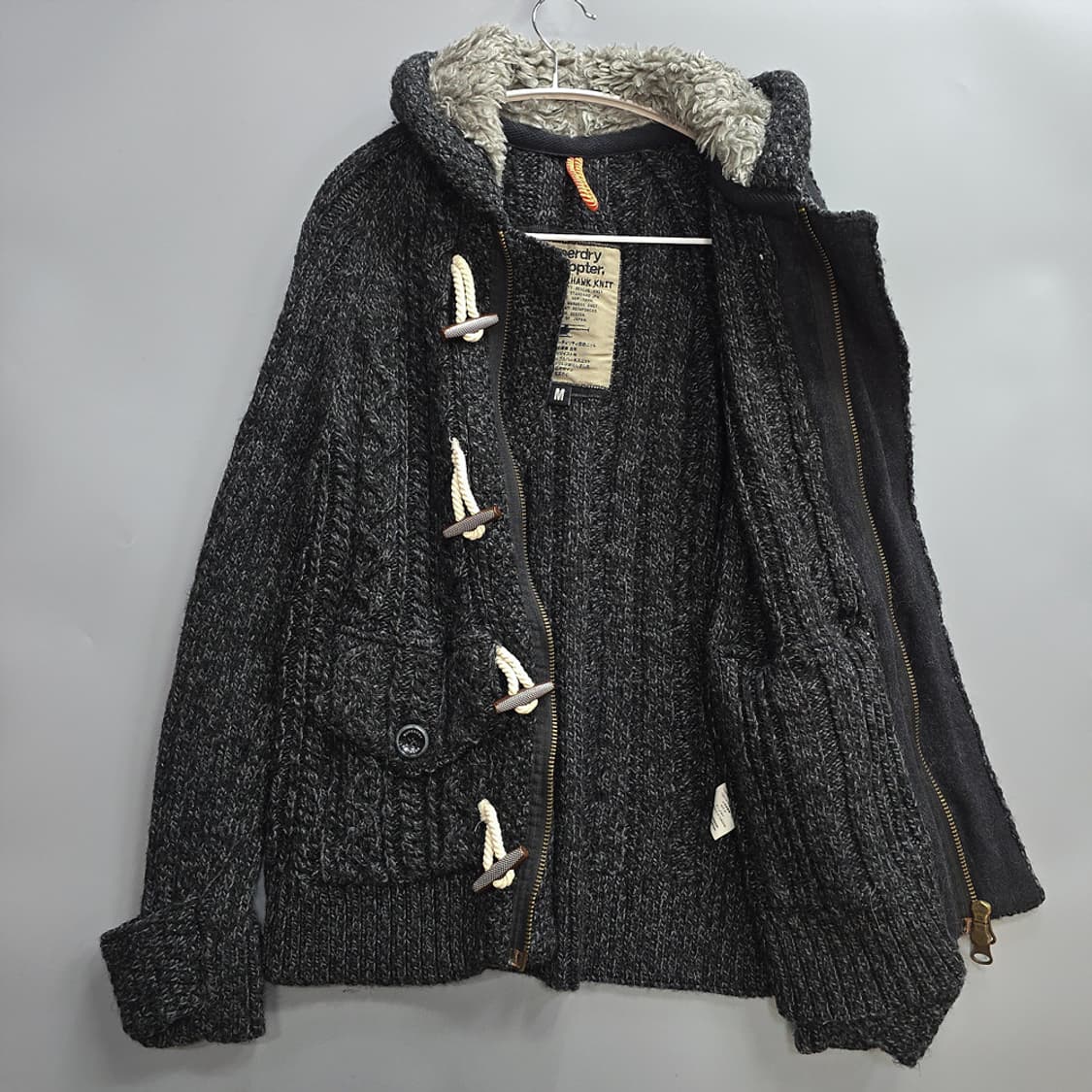 슈퍼드라이(Superdry) 블랙호크 니트 더플 자켓 M 상품이미지7