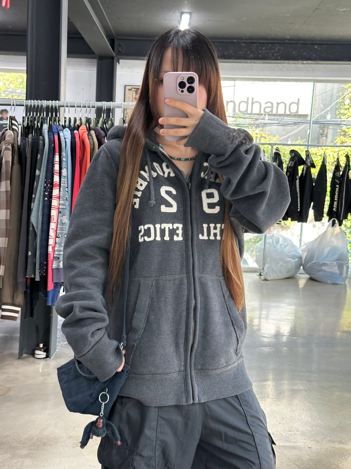 아베크롬비 머슬핏 후드집업 차콜 상품이미지3