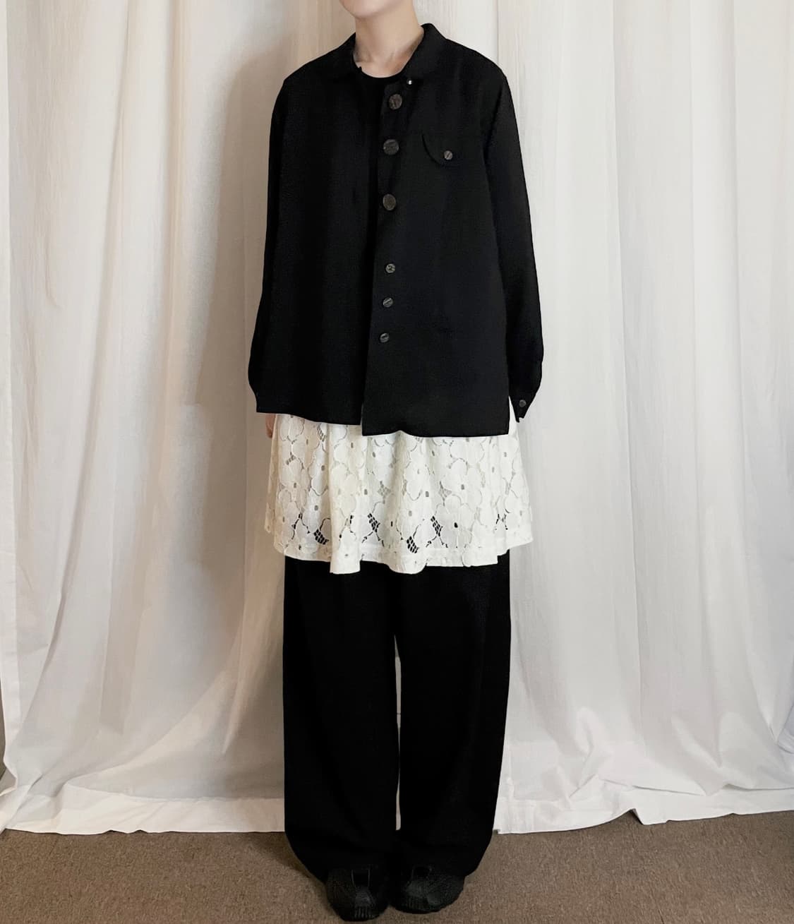 Flower Punching Flare Mini Skirt - Ivory 상품이미지1