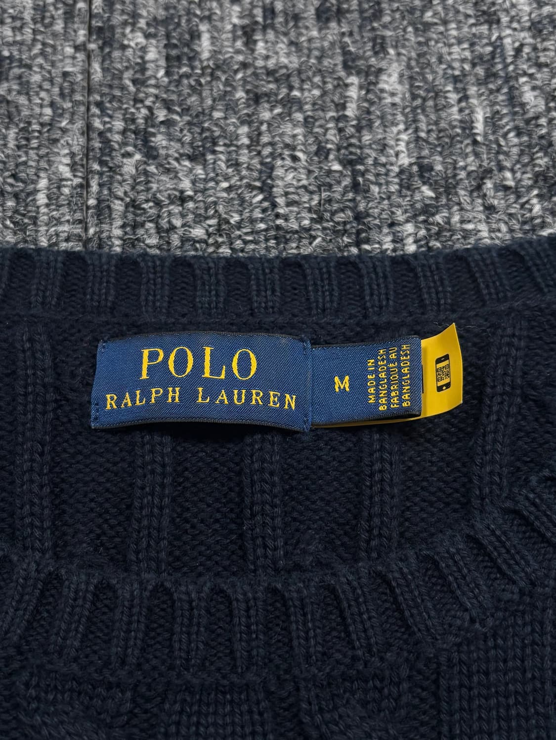 폴로 QR 네이비 꽈배기 니트 상품이미지6