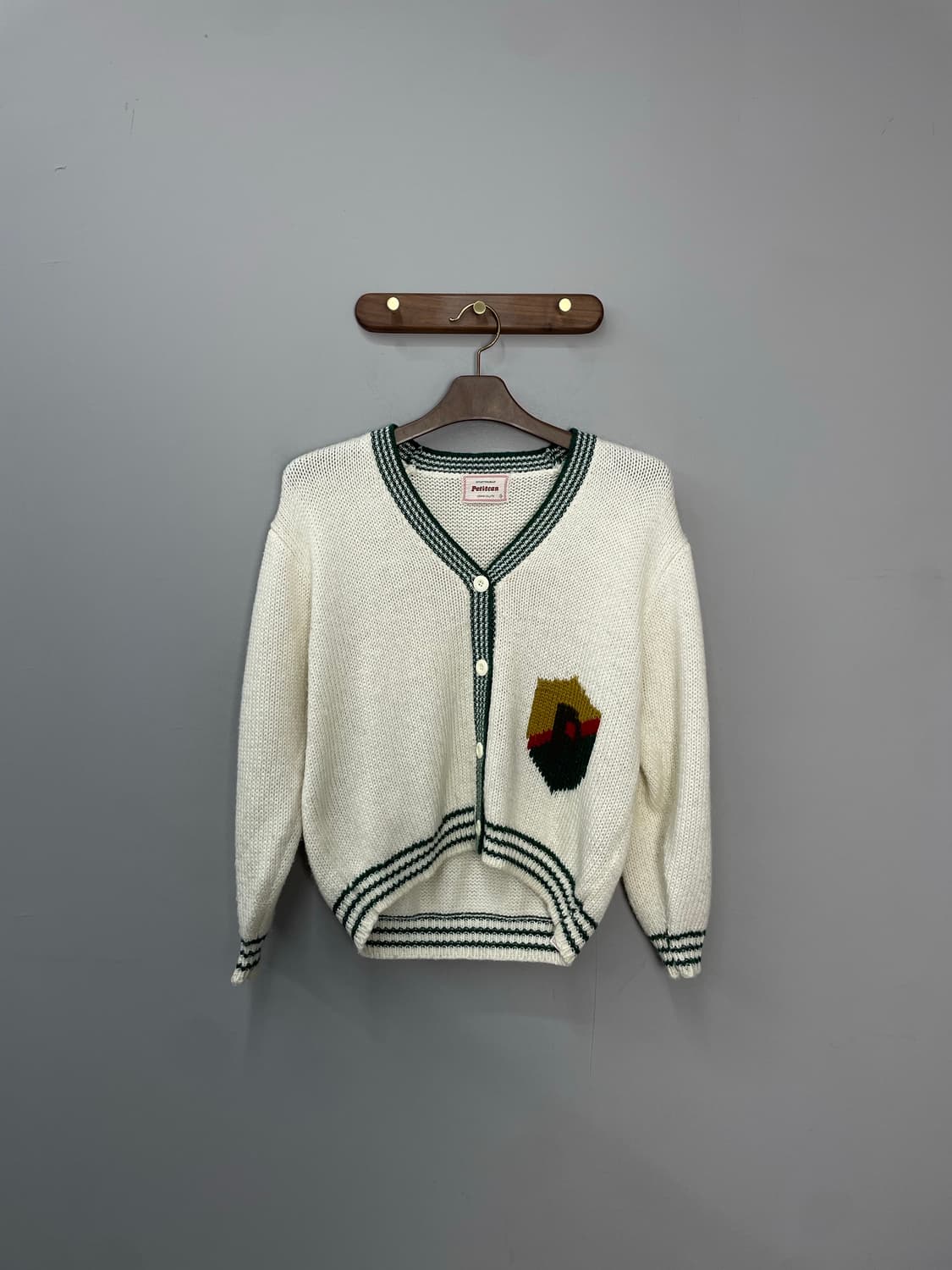 빈티지 울 혼방 브이넥 니트 가디건 H1520 상품이미지2