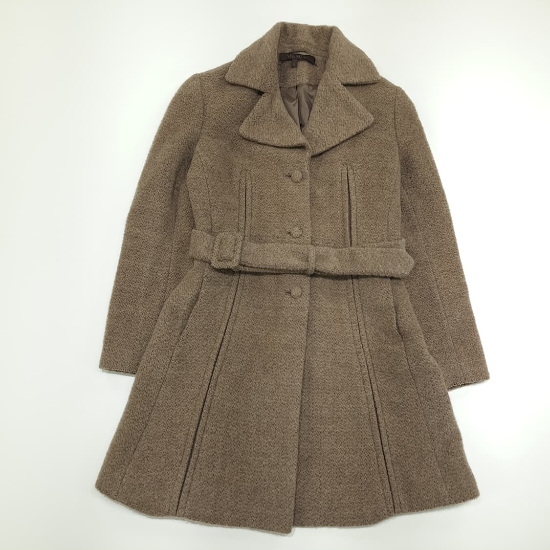 CN859W M 막스마라 알파카 슈퍼파인 캐시미어 블렌드 벨티드 코트 상품이미지1