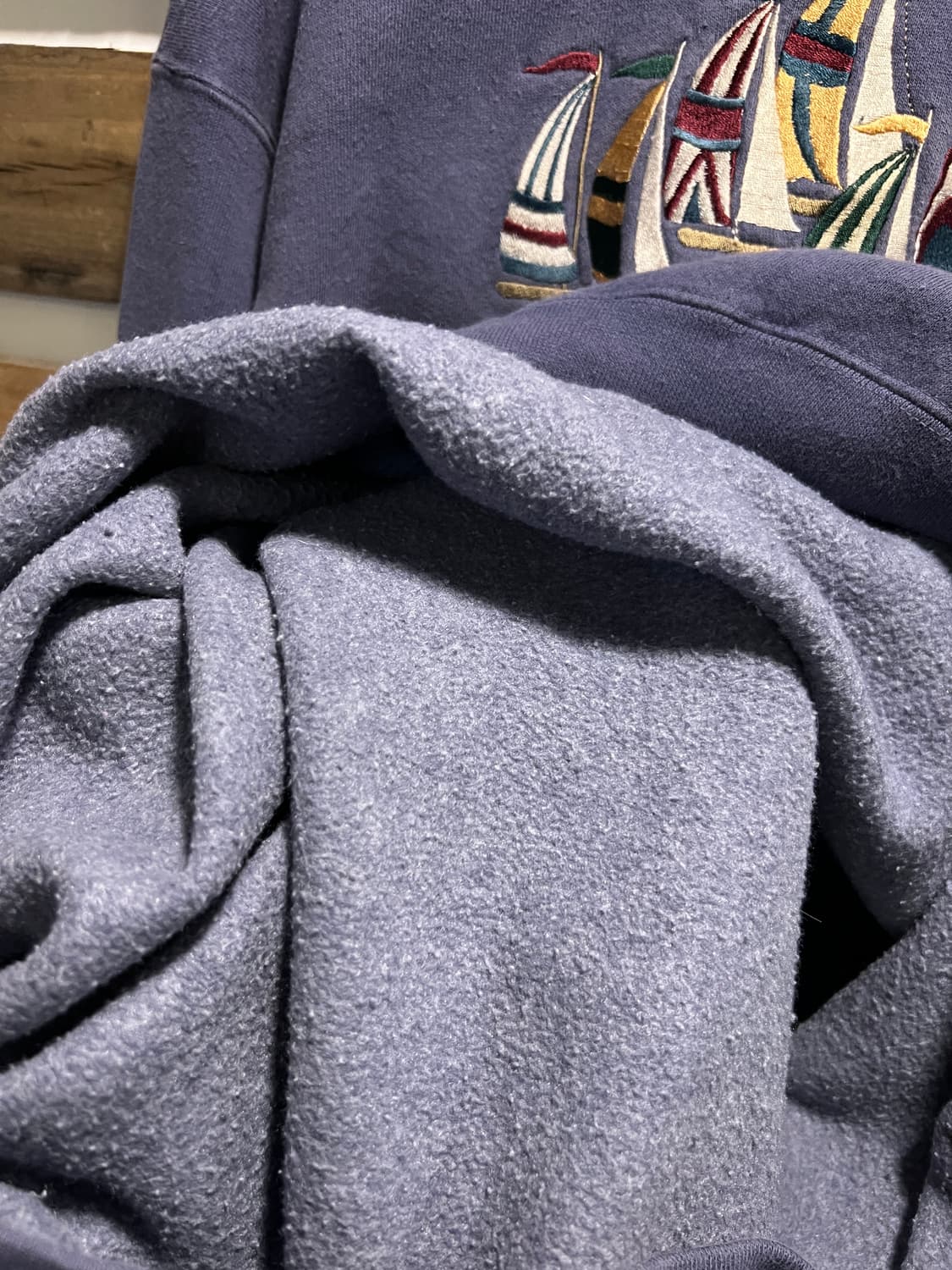 [XL]90's Made in USA 요트 자수 디테일 라벤더 스웻셔츠 상품이미지5