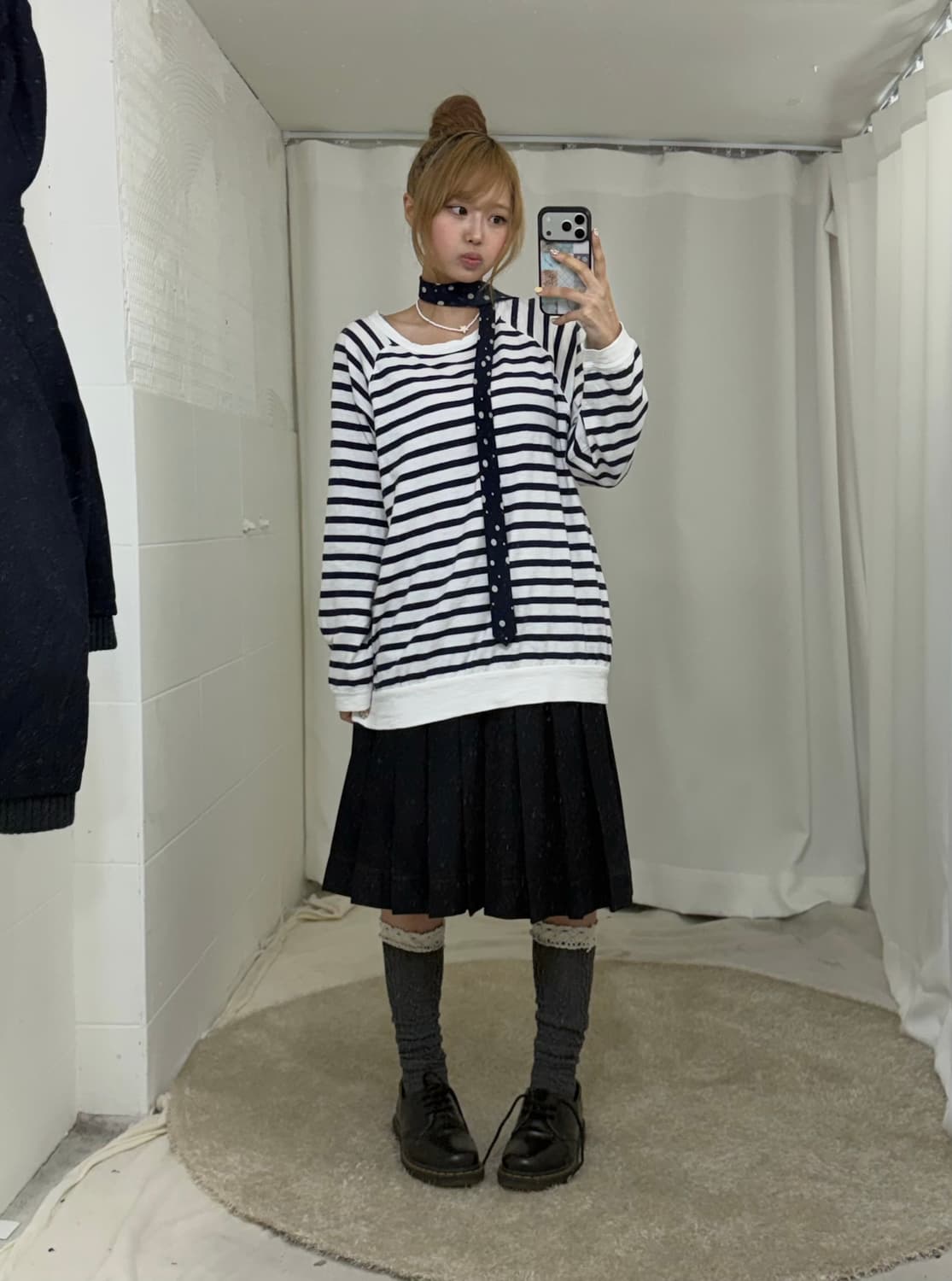 네이비 너드 니혼진 프레피 와방 코디세트 상품이미지2