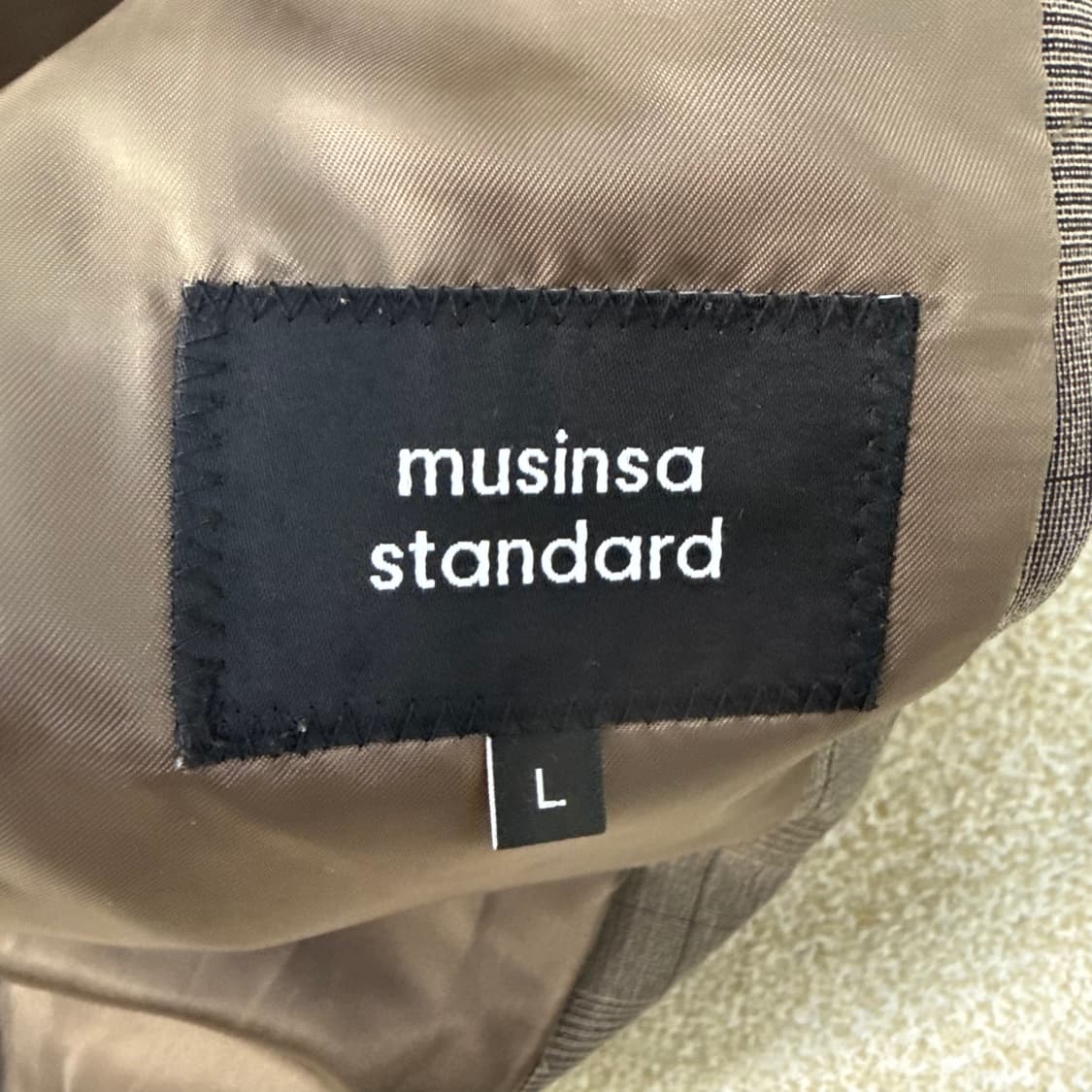 [L] 무신사 스탠다드 글렌 체크패턴 울 블레이저 자켓 0114T2 상품이미지3