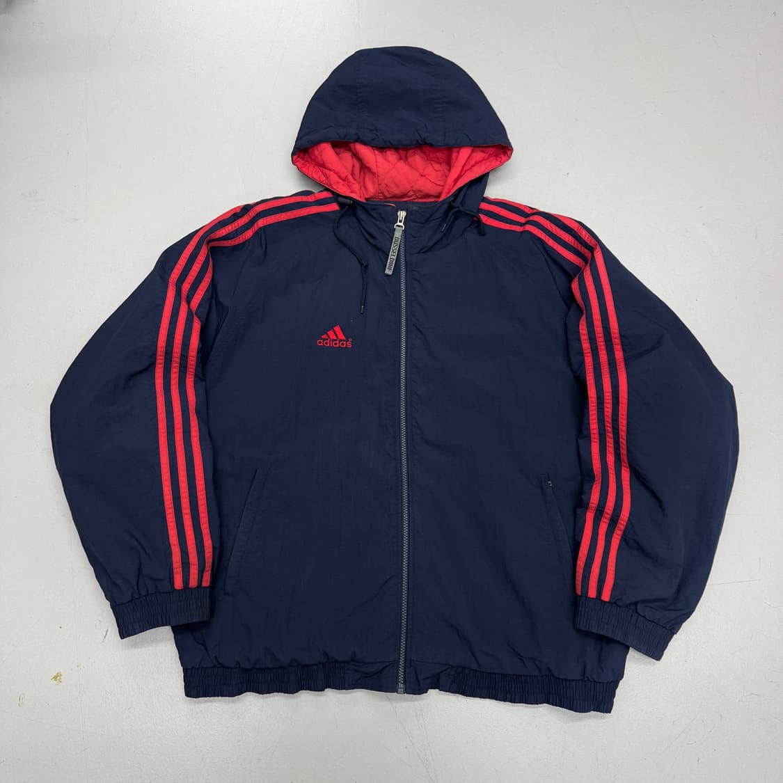 아디다스 00s 남빨 올드스쿨 삼선 오버핏 바람막이 점퍼 자켓 상품이미지2