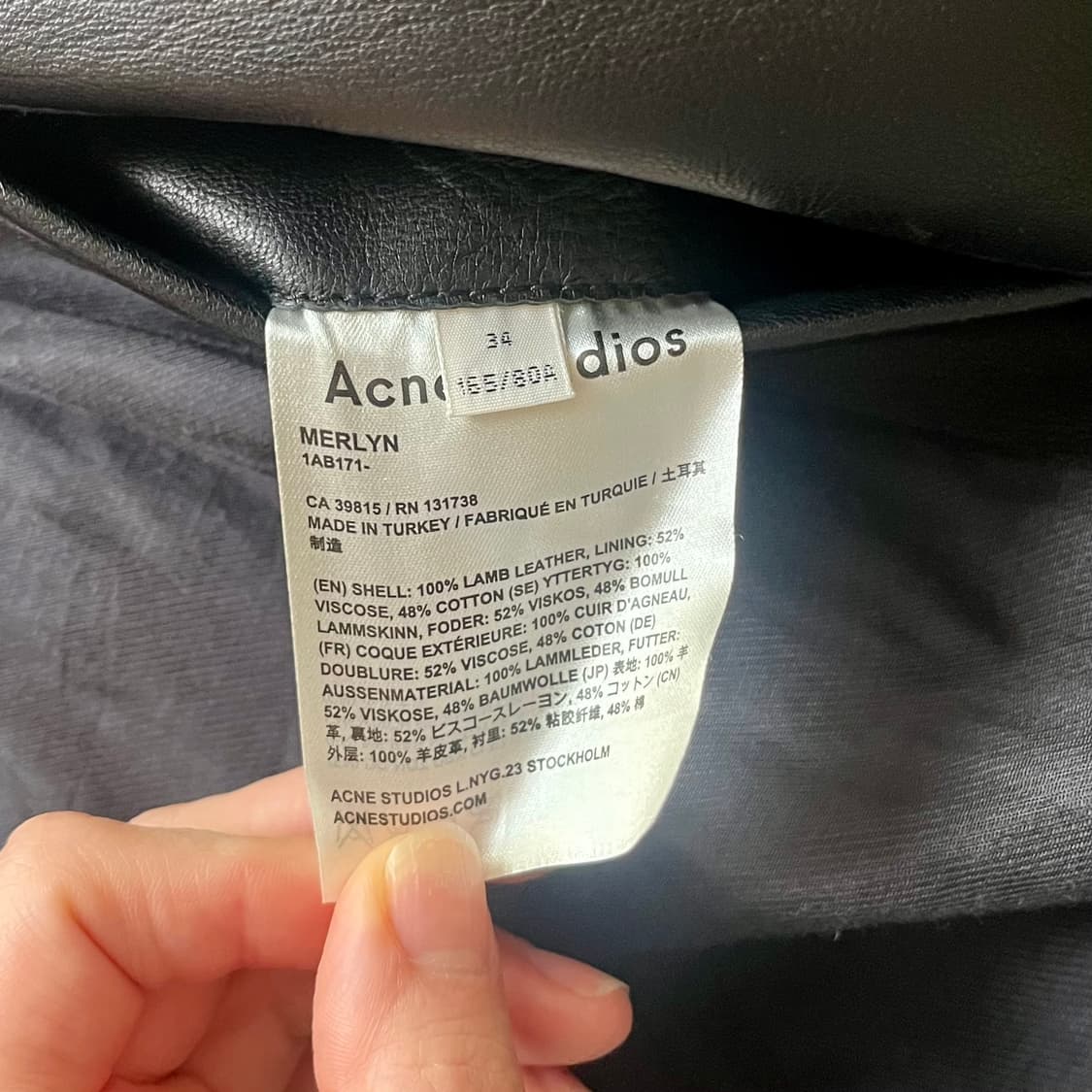 아크네 레더 라이더 자켓 상품이미지3