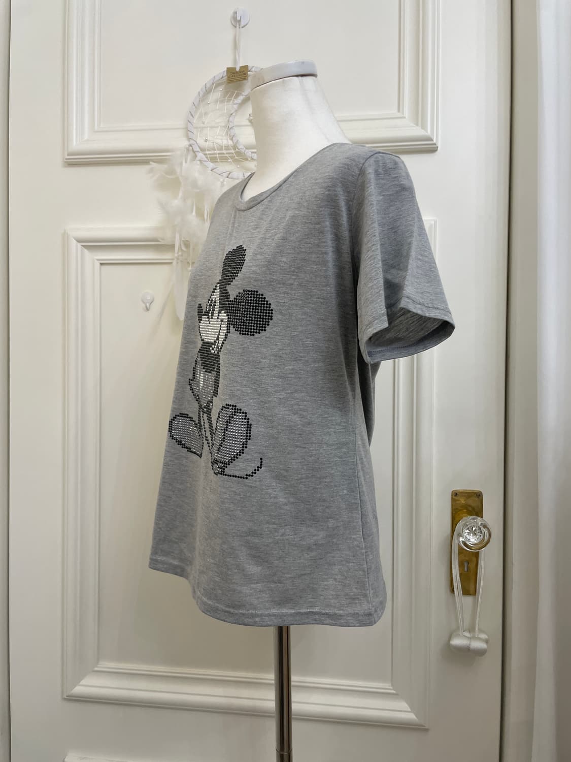 charcoal stone mickey point loose top 상품이미지2