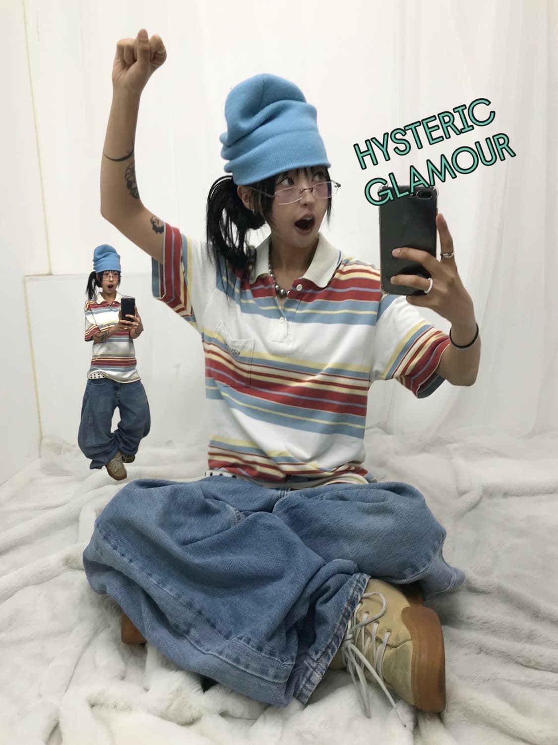 < Hysteric Glamour Stripe PK T-shirt > 상품이미지1