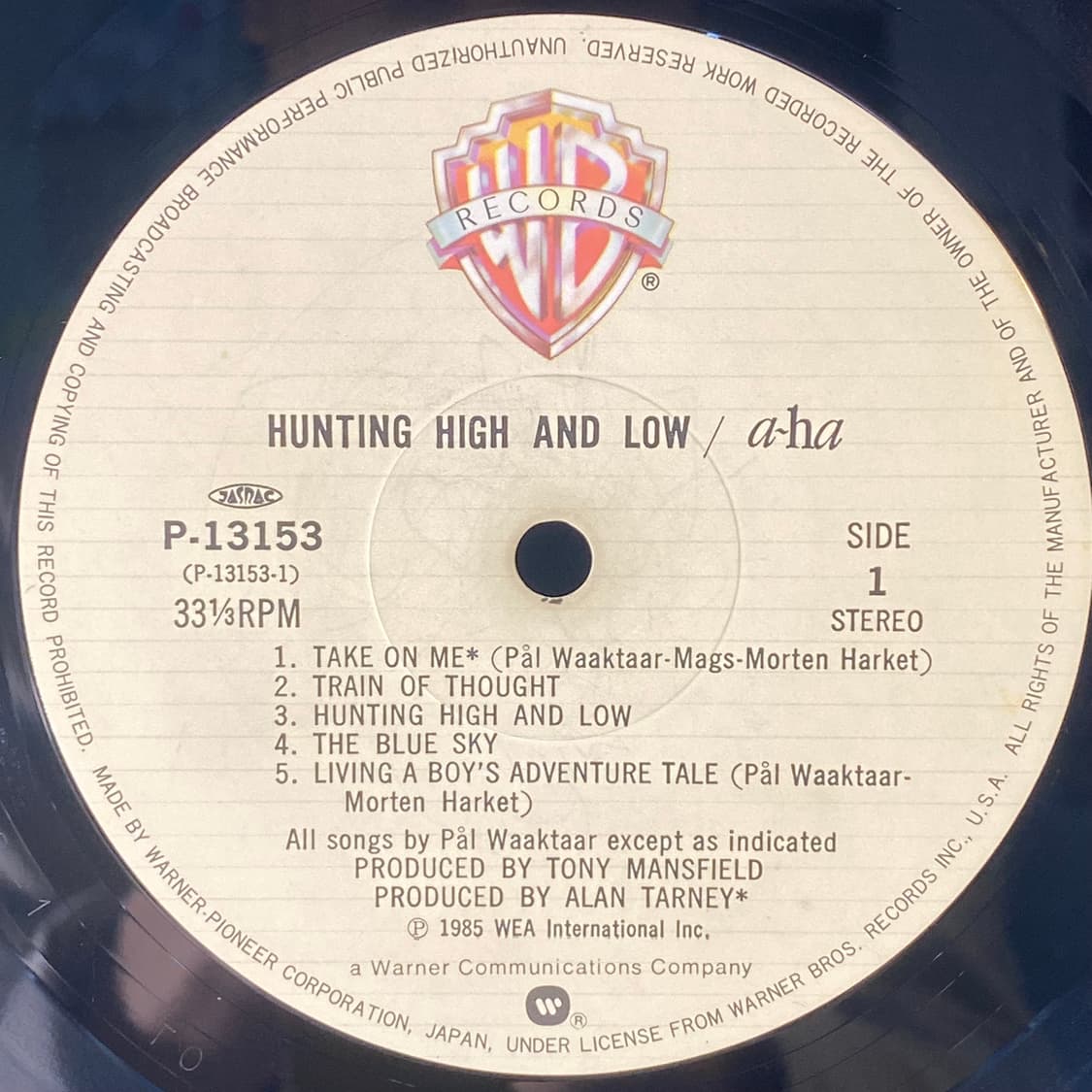 (수입중고LP-팝) a-ha -Hunting High And Low 상품이미지4