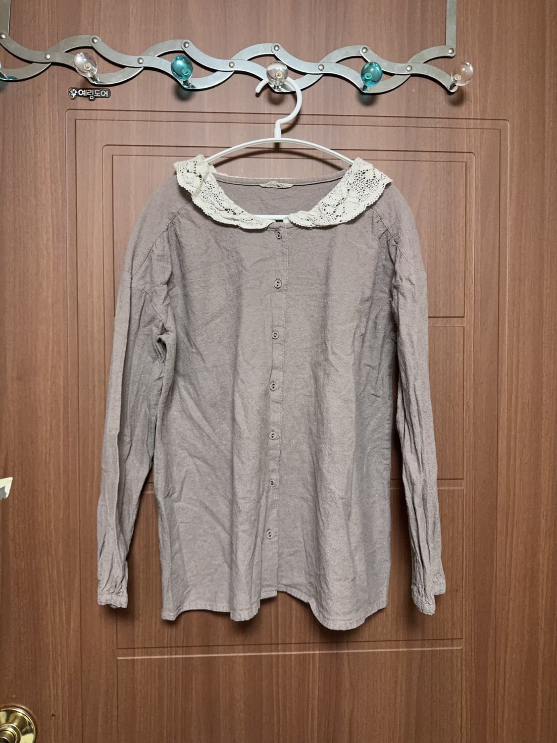 모리걸 하구미 일본 빈티지 레이스 카라 꽈배기 니트 가디건 코디세트 상품이미지3