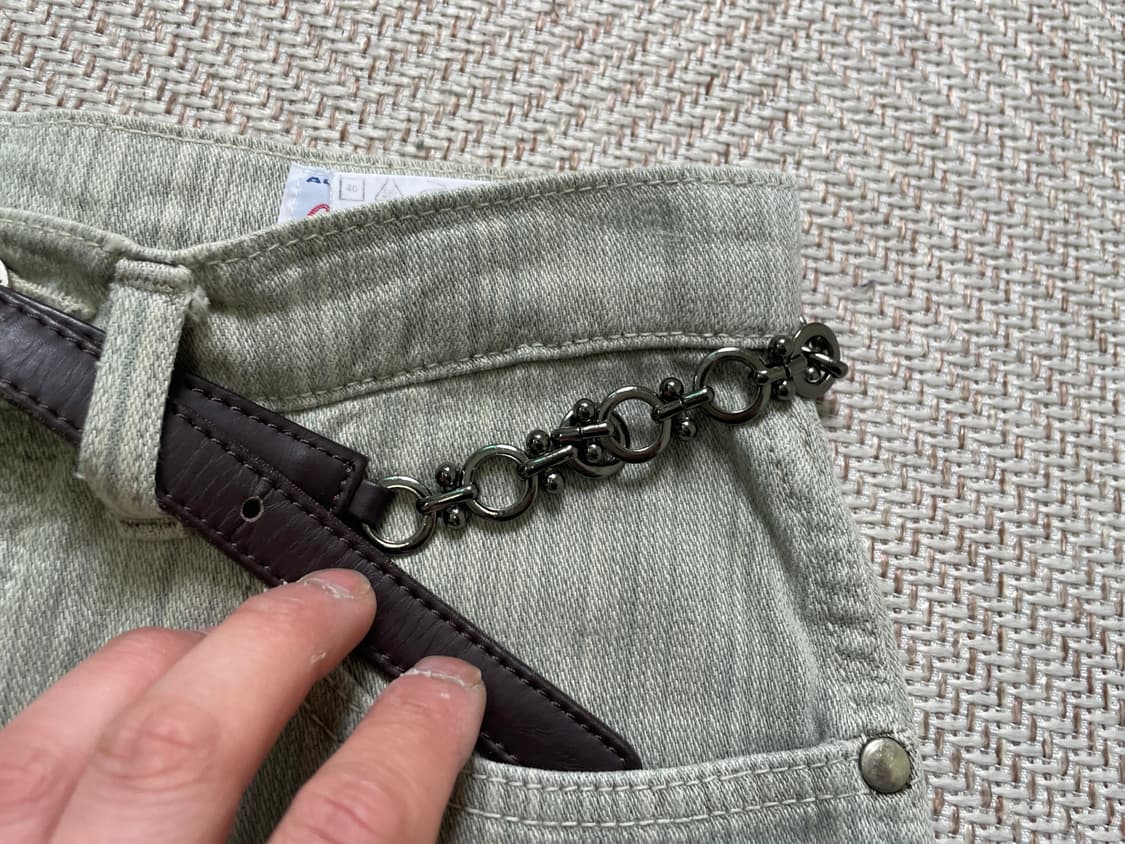 PRIMATTIVO 빈티지 실버체인 브라운 벨트 J04077 상품이미지4