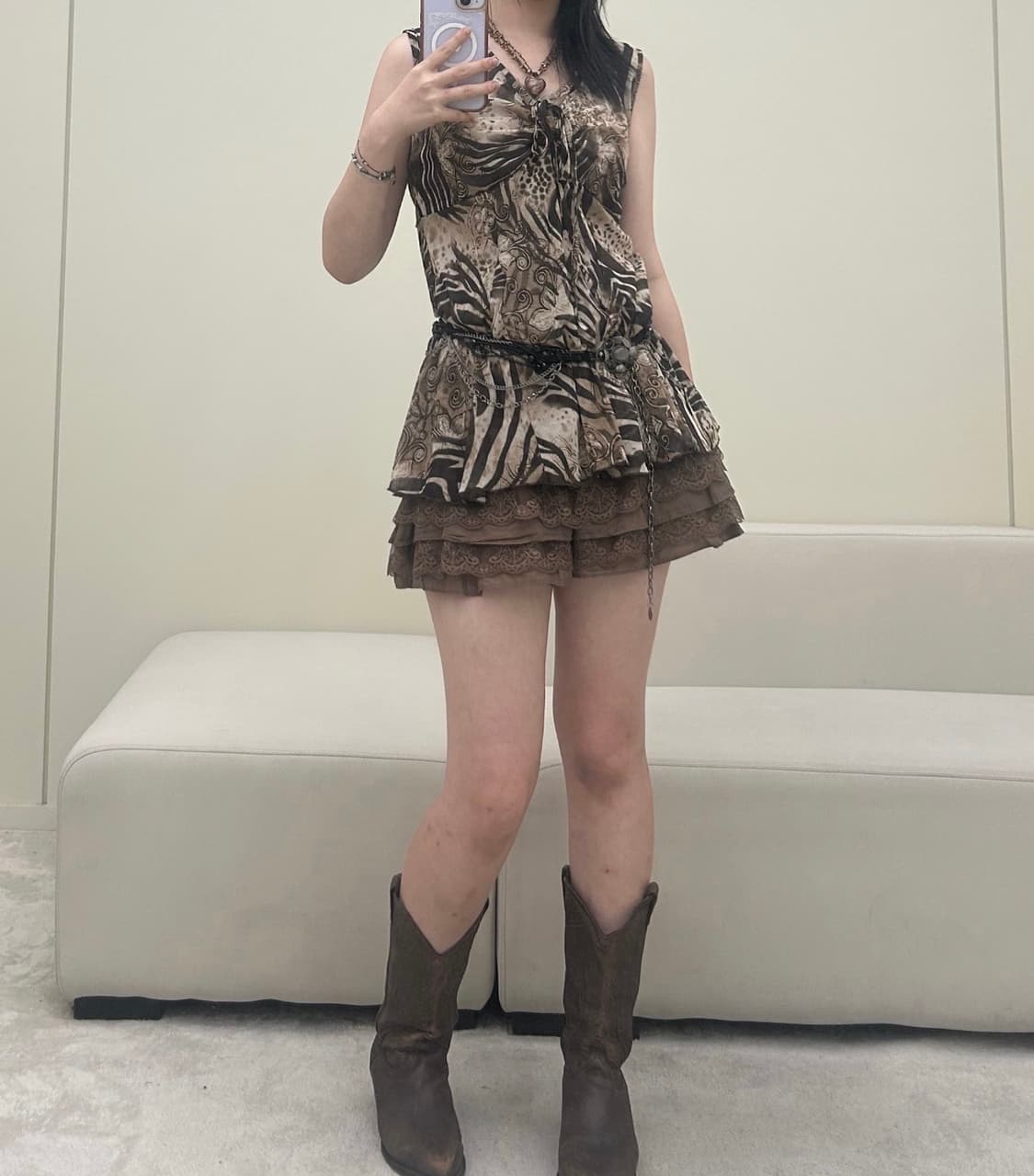 빈티지 오네갸루 시스루 슬리브리스 탑 y2k 나나펑크 샵502 큐빈티지 상품이미지3