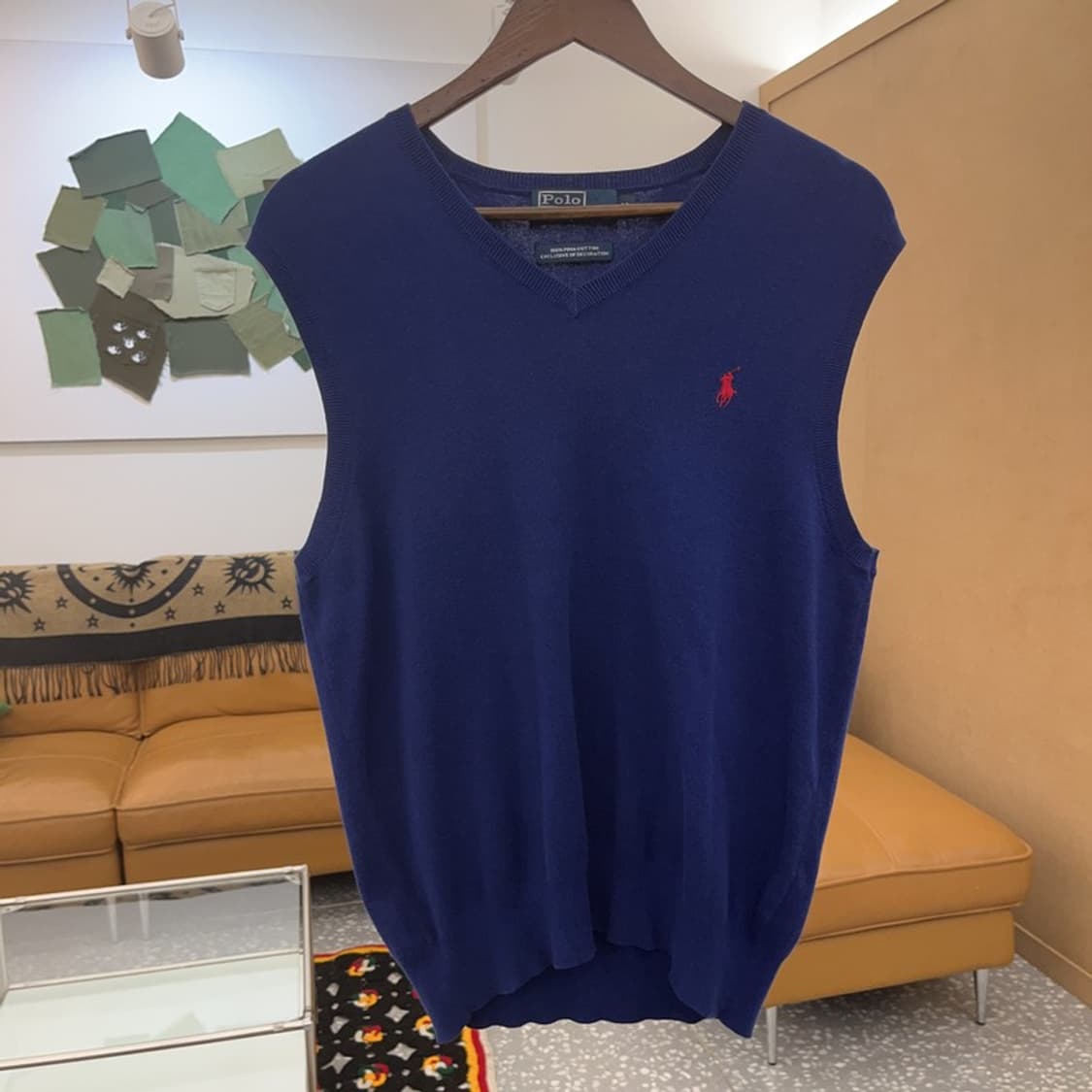 폴로 랄프로렌 모던시크 피마코튼 브이넥 니트 조끼 M C08171 상품이미지3