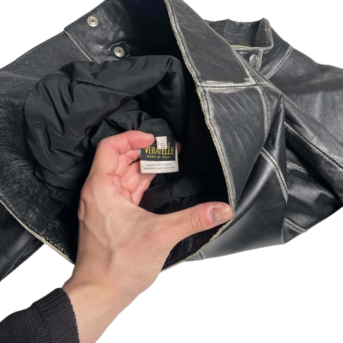 QUBHA 그라데이션 레더 자켓 상품이미지9