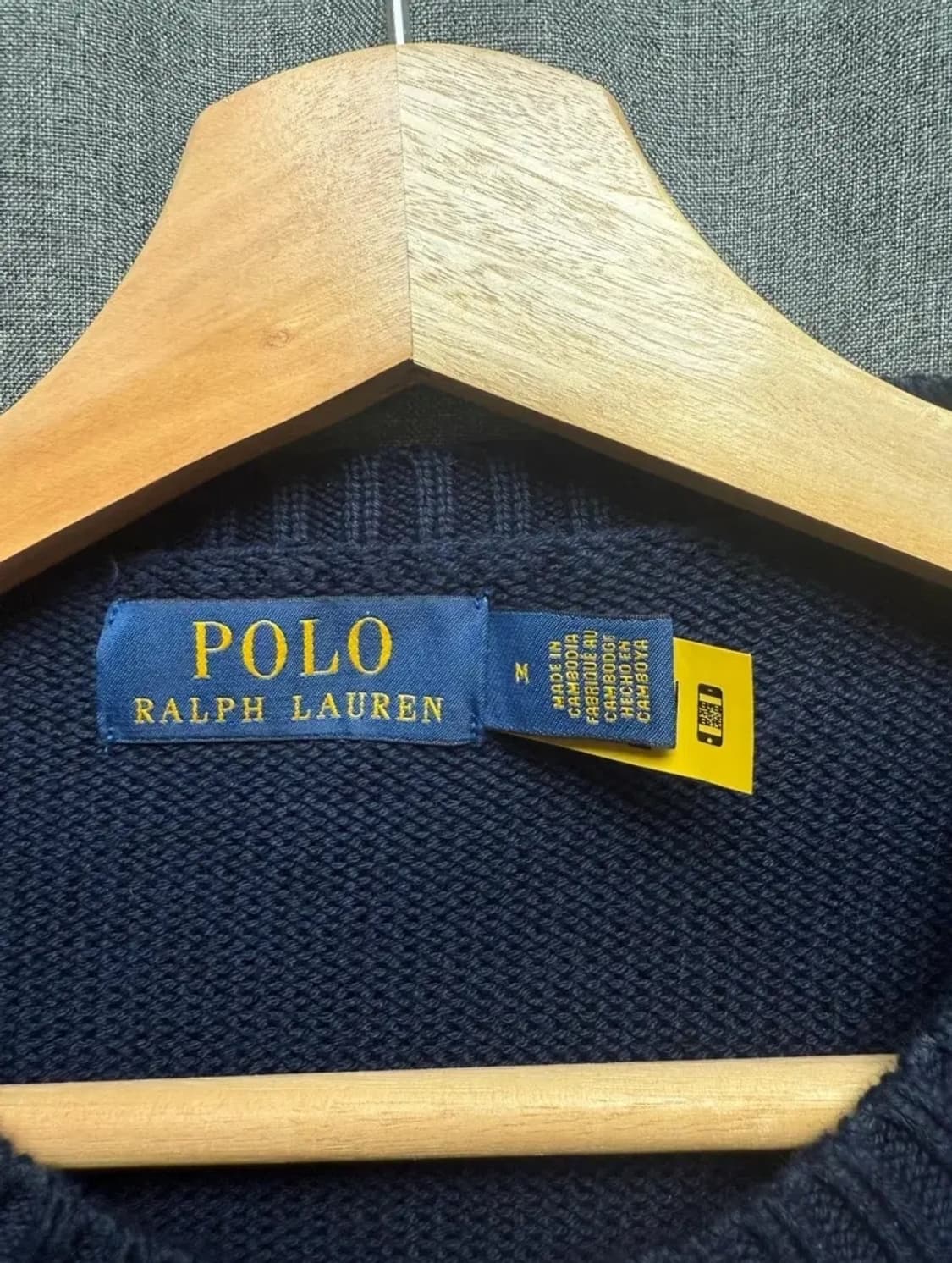 폴로 네이비 코튼 니트 QR라벨 상품이미지3
