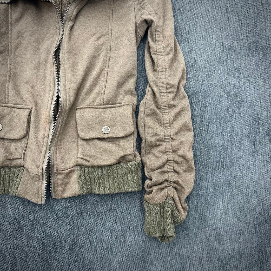 Khaki brown shirring detail jacket 상품이미지5