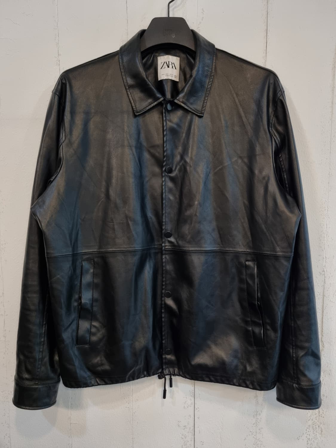 ZARA 남성 블랙 가죽 자켓 L 실측 105 상품이미지2