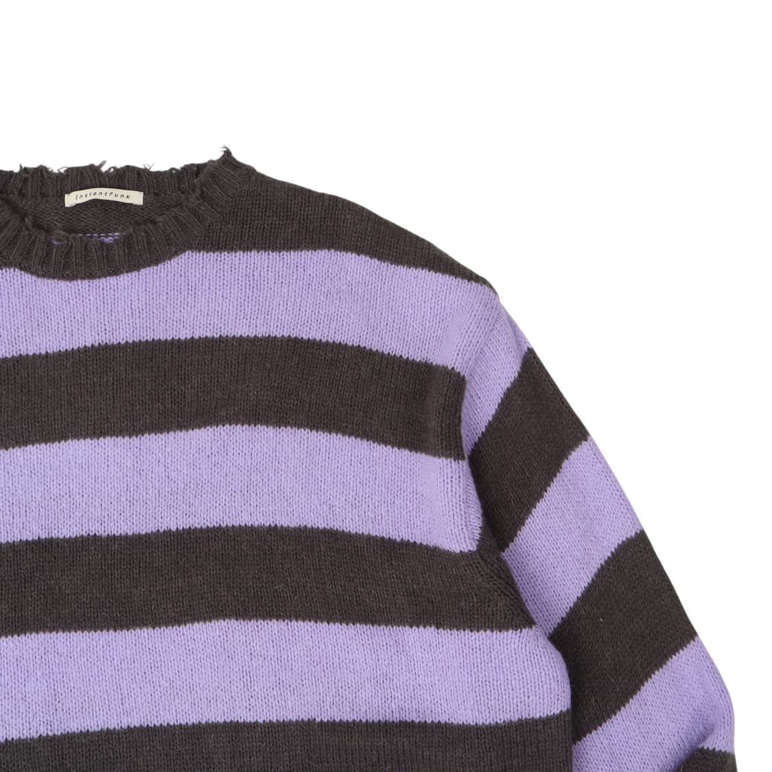 인스턴트 펑크 퍼플그린 스트라이프 컷아웃 니트 상품이미지2