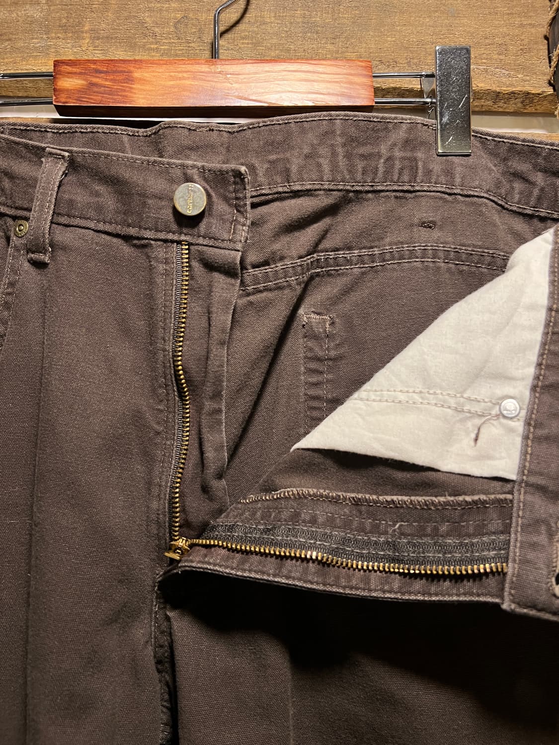 [36]칼하트 USA 빈티지 워싱 다크브라운 싱글니 카펜터 워크 팬츠 상품이미지4