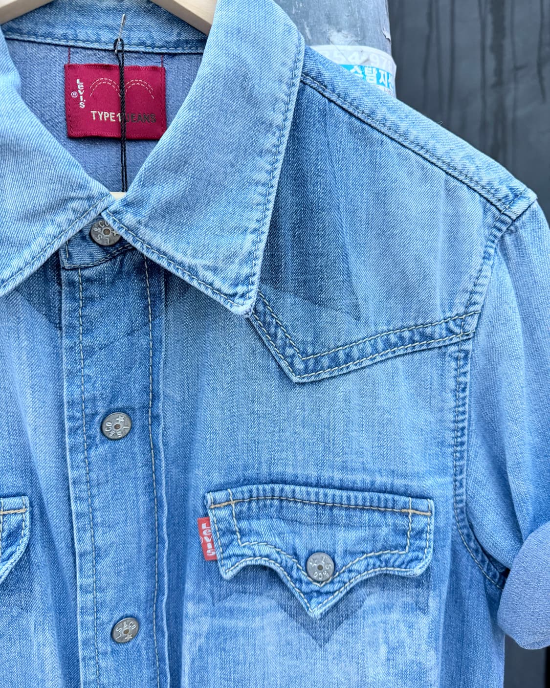 Levis JPN type-1 denim short sleeve 셔츠  상품이미지4
