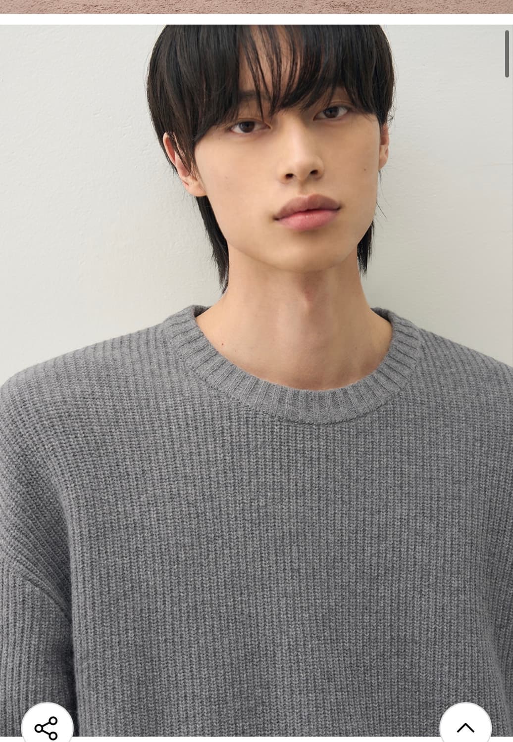 (XL) 드로우핏 램스 울 하찌 라운드 니트 MELANGE GREY 상품이미지5