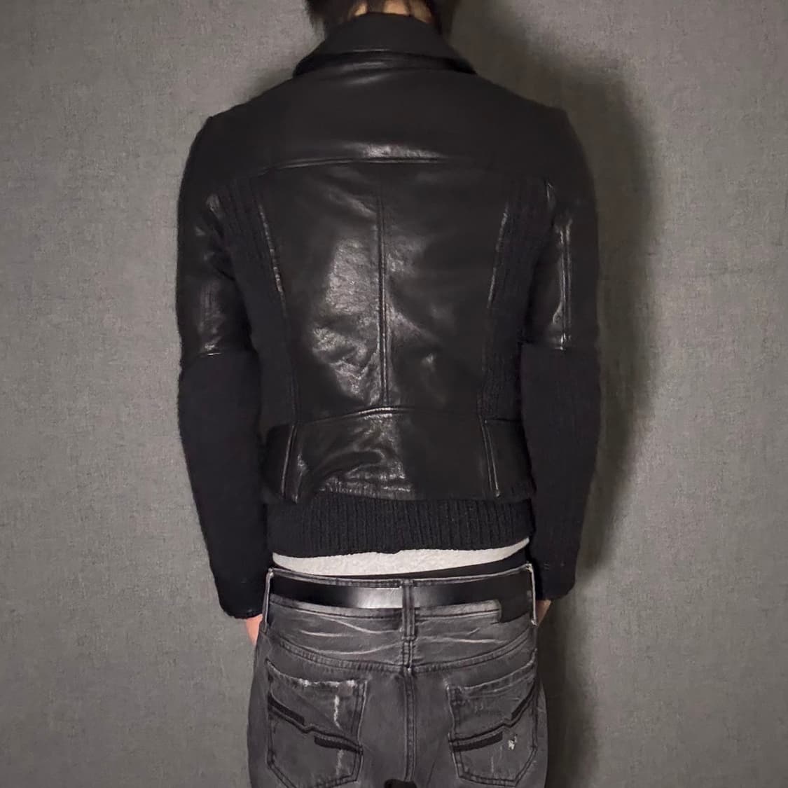 opium 양가죽 사선 집업 자켓 상품이미지8
