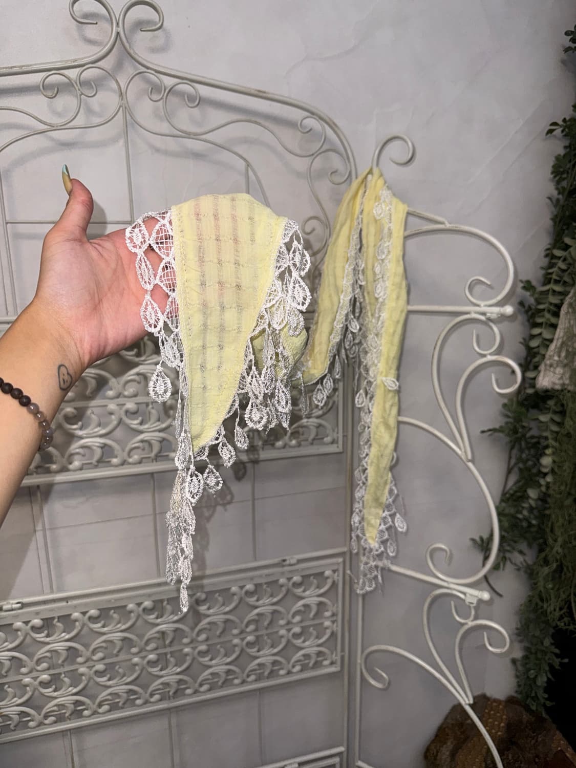 Lemon ethnic lace cotton scarf 상품이미지3