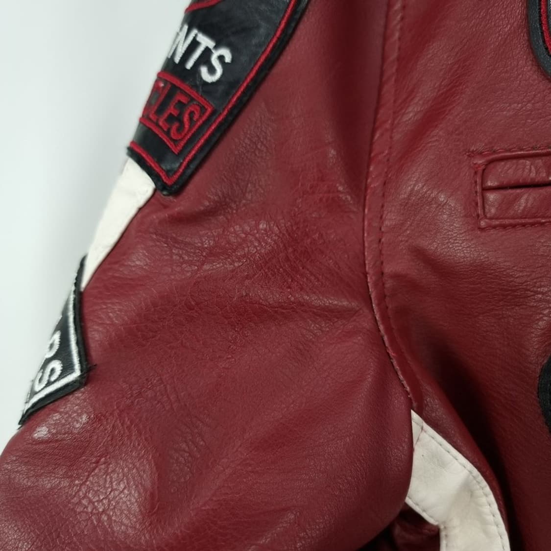 [빈티지] 비건레더 멀티패치 레이싱 바이커 라이더 가죽 자켓 M19542 상품이미지10