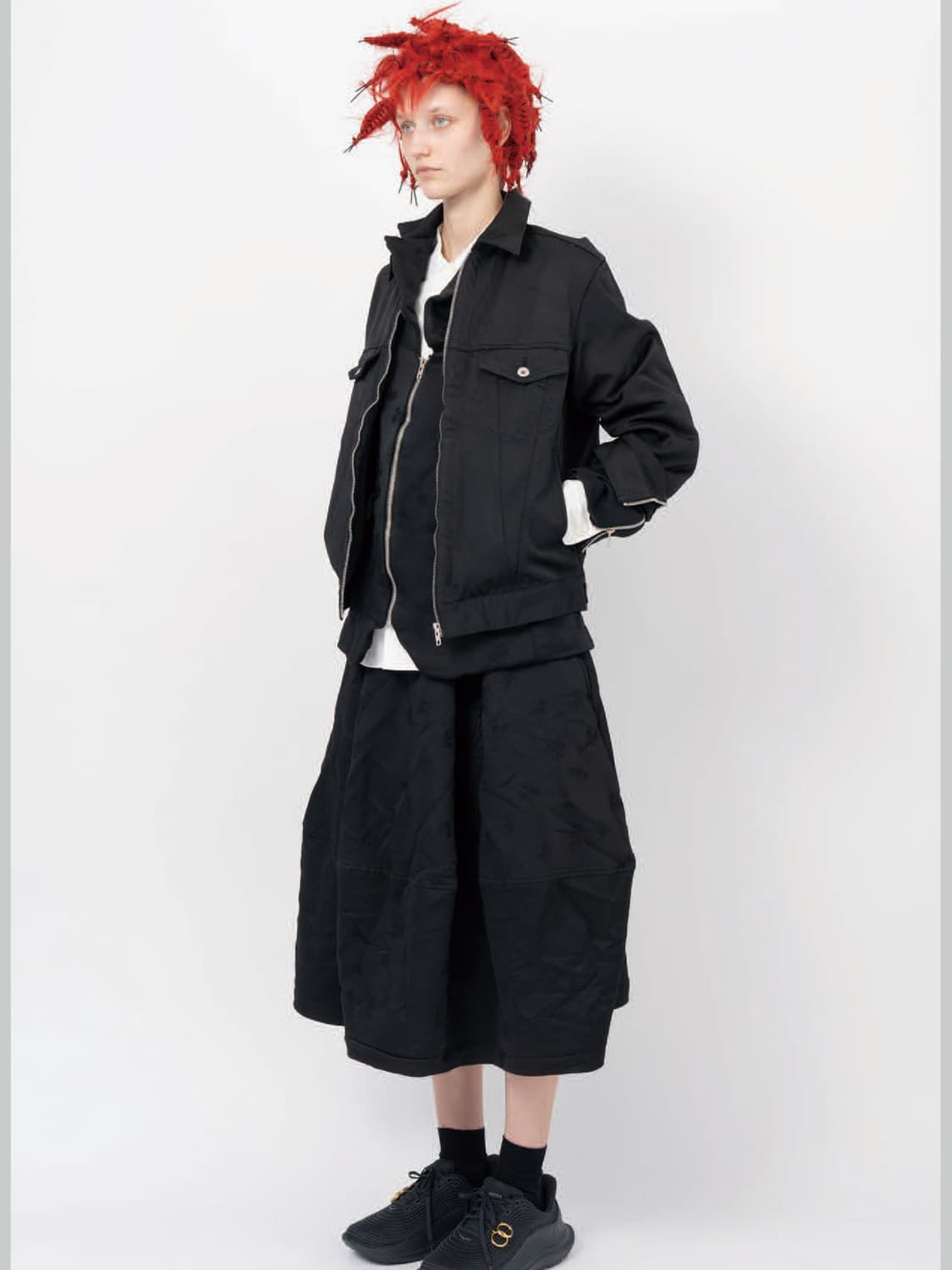 꼼데가르송 블랙 축융 폴리 트러커 자켓 상품이미지1